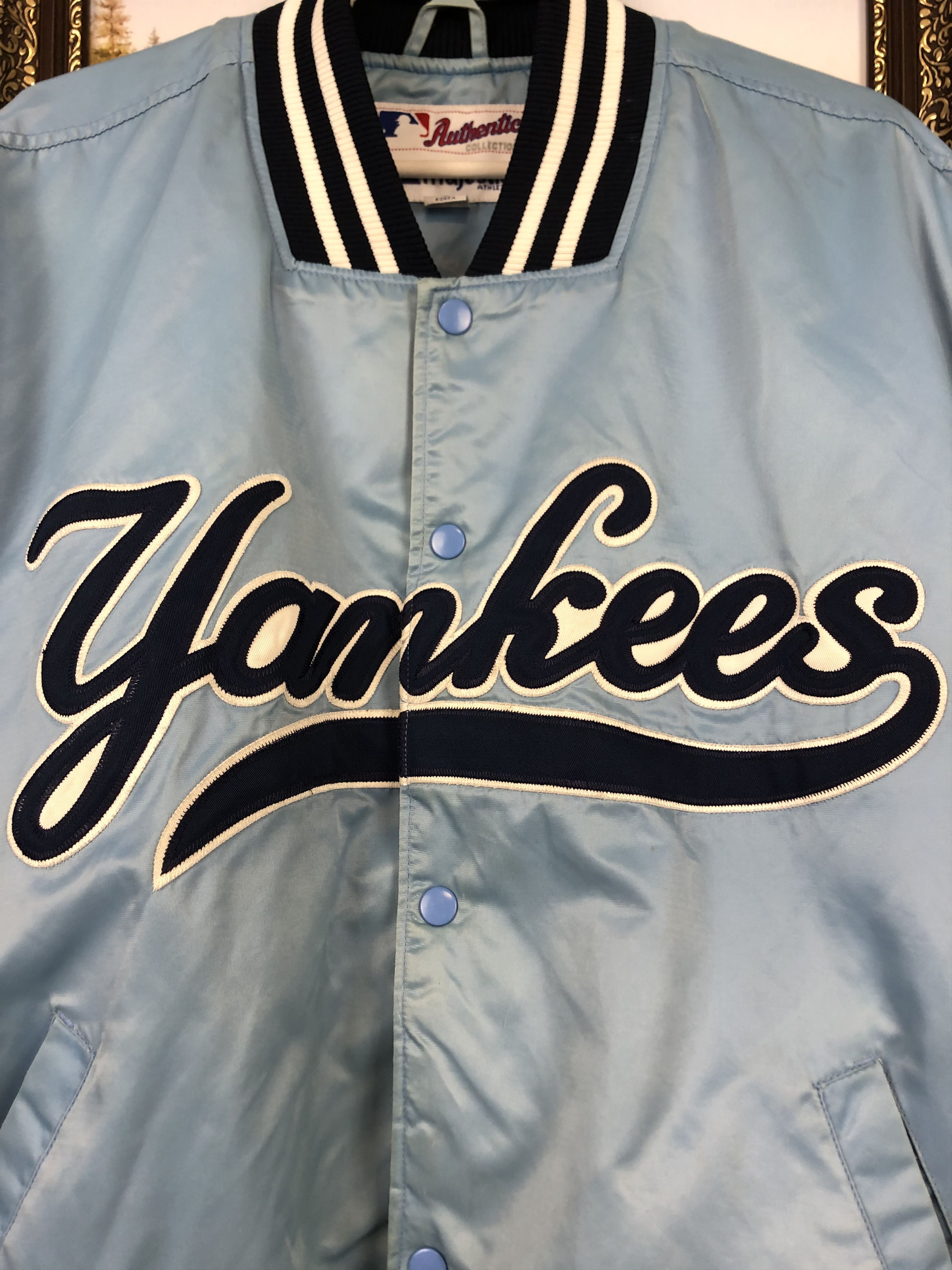 Starter × Vintage Vintage New York Yankees Satin Bomber Jacket MLB Rare Size US L / EU 52-54 / 3 - 8 Thumbnail