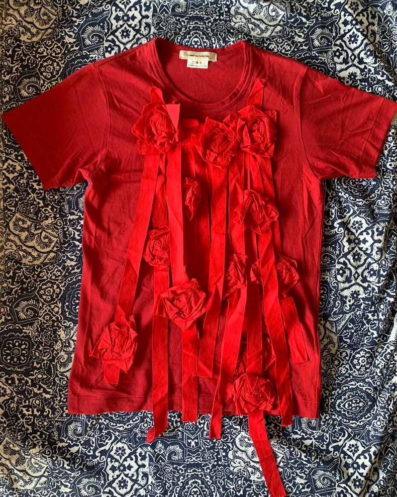 Comme des Garcons Comme des Garcons Red vintage rose flower top Size S / US 4 / IT 40 - 3 Thumbnail