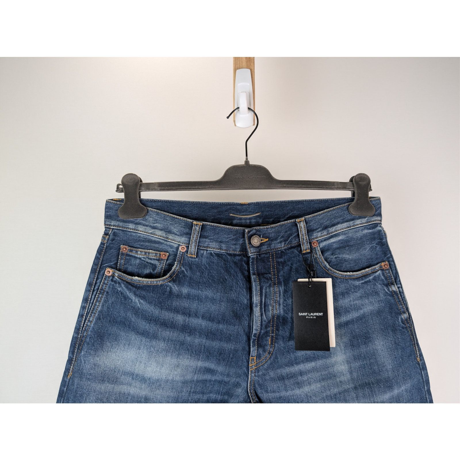 Saint Laurent Paris o1rshd1 Relaxed Straight Denim Jeans in Deauville Beach Blue Size US 32 / EU 48 - 2 Thumbnail