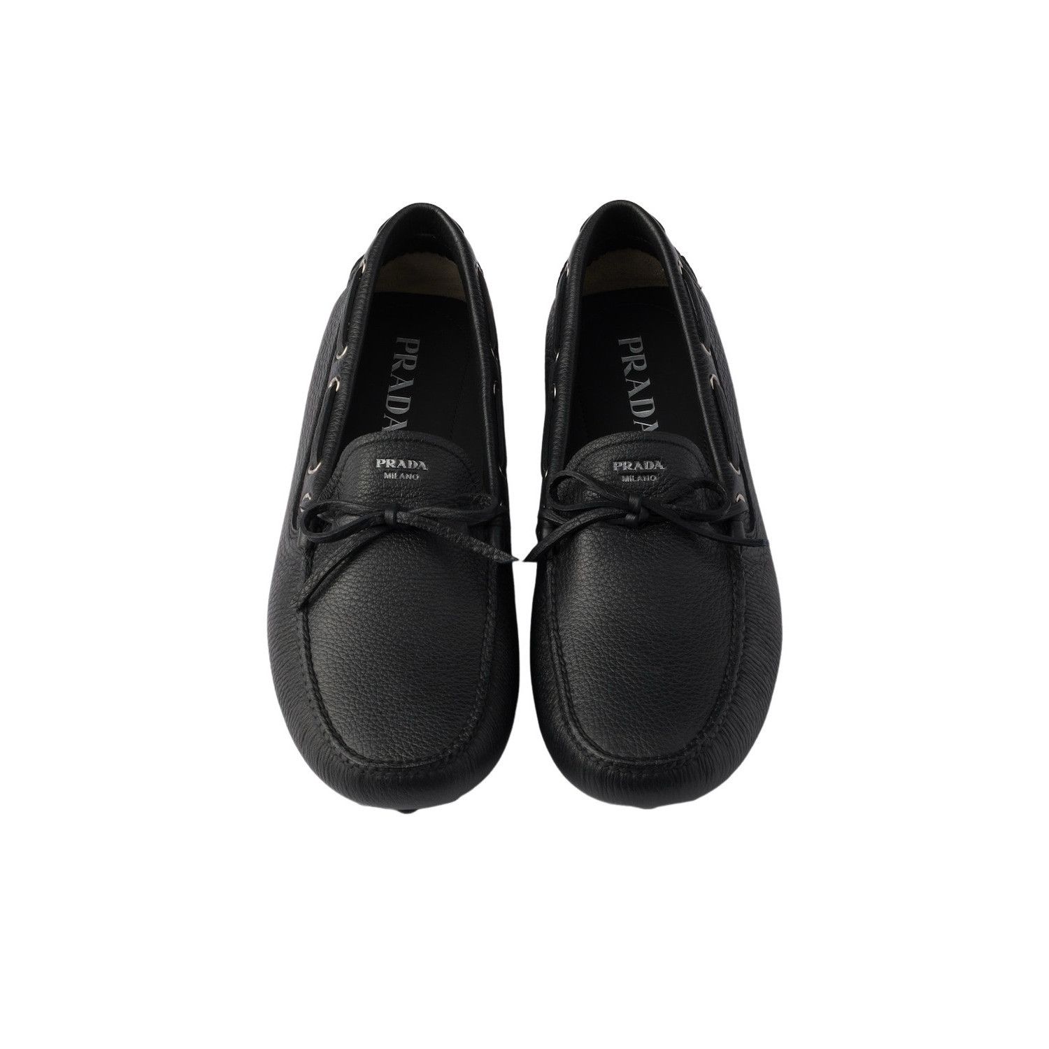 Prada PRADA $1150 Black Leather Driving Loafers New & Authentic (M Size US 10 / EU 43 - 3 Thumbnail