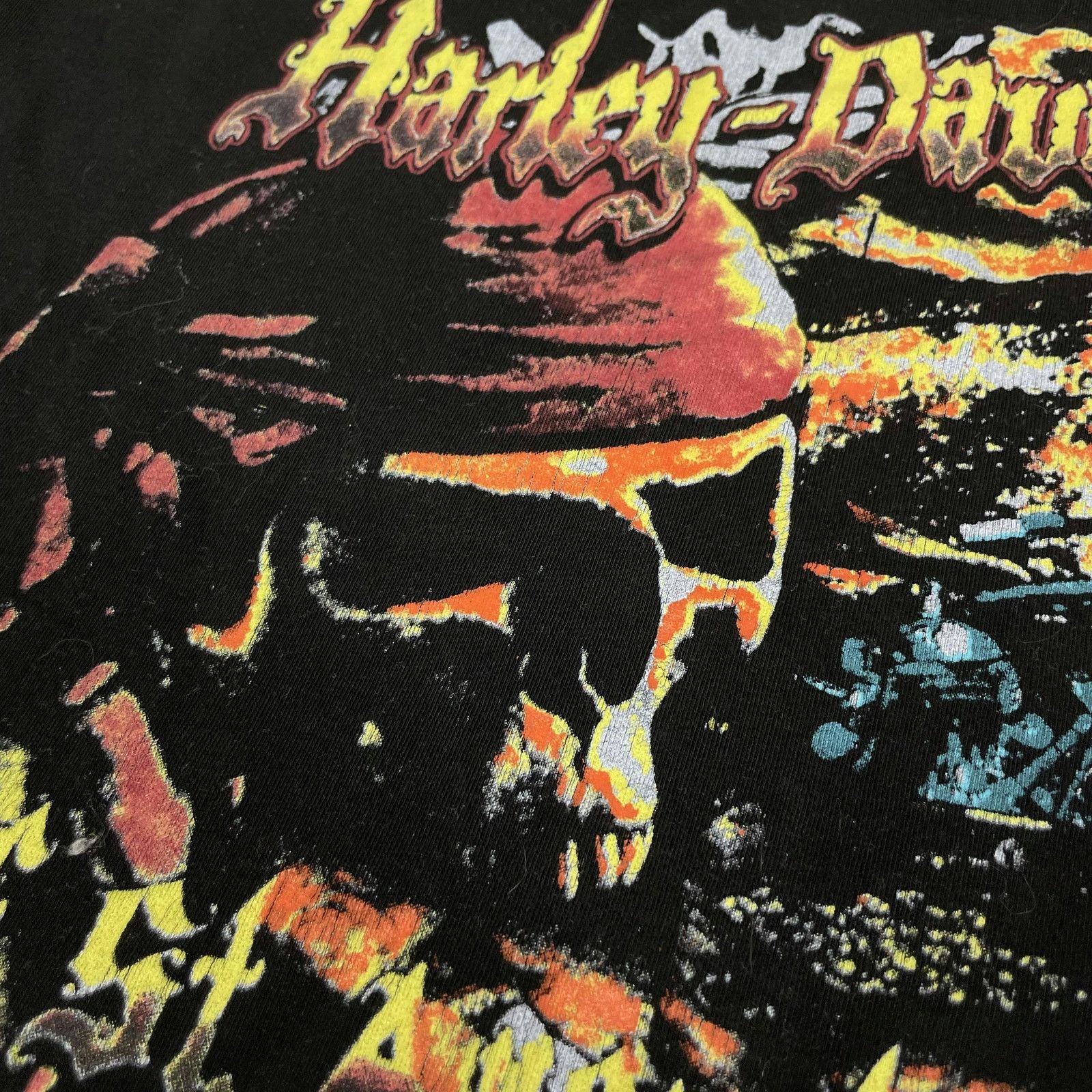 Harley Davidson × Vintage Harley Davidson Men Black Skull Bike Graphic Print T-Shirt Size US M / EU 48-50 / 2 - 3 Thumbnail