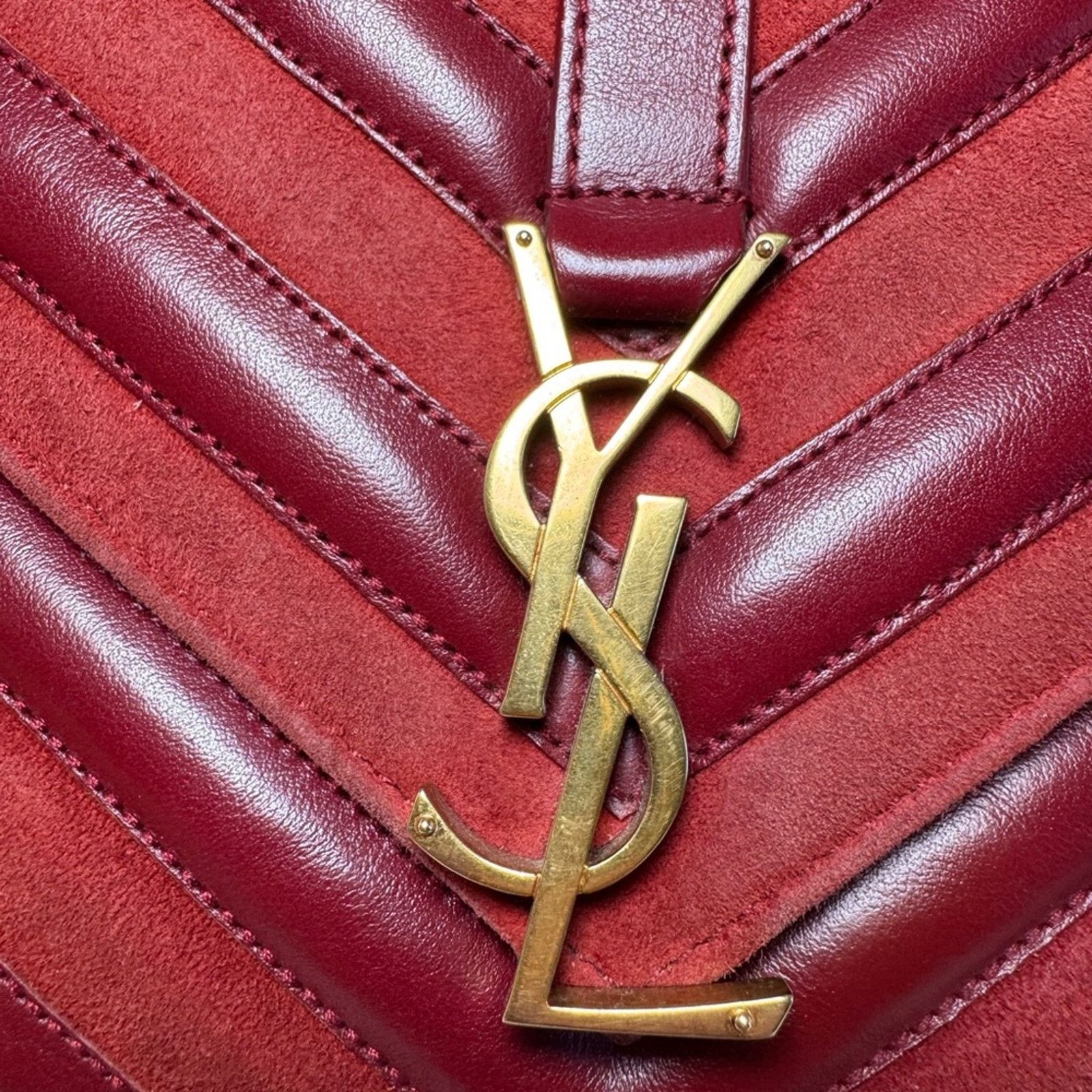 Yves Saint Laurent Saint Laurent YSL Red Suede Leather College Crossbody Bag Size ONE SIZE - 11 Thumbnail