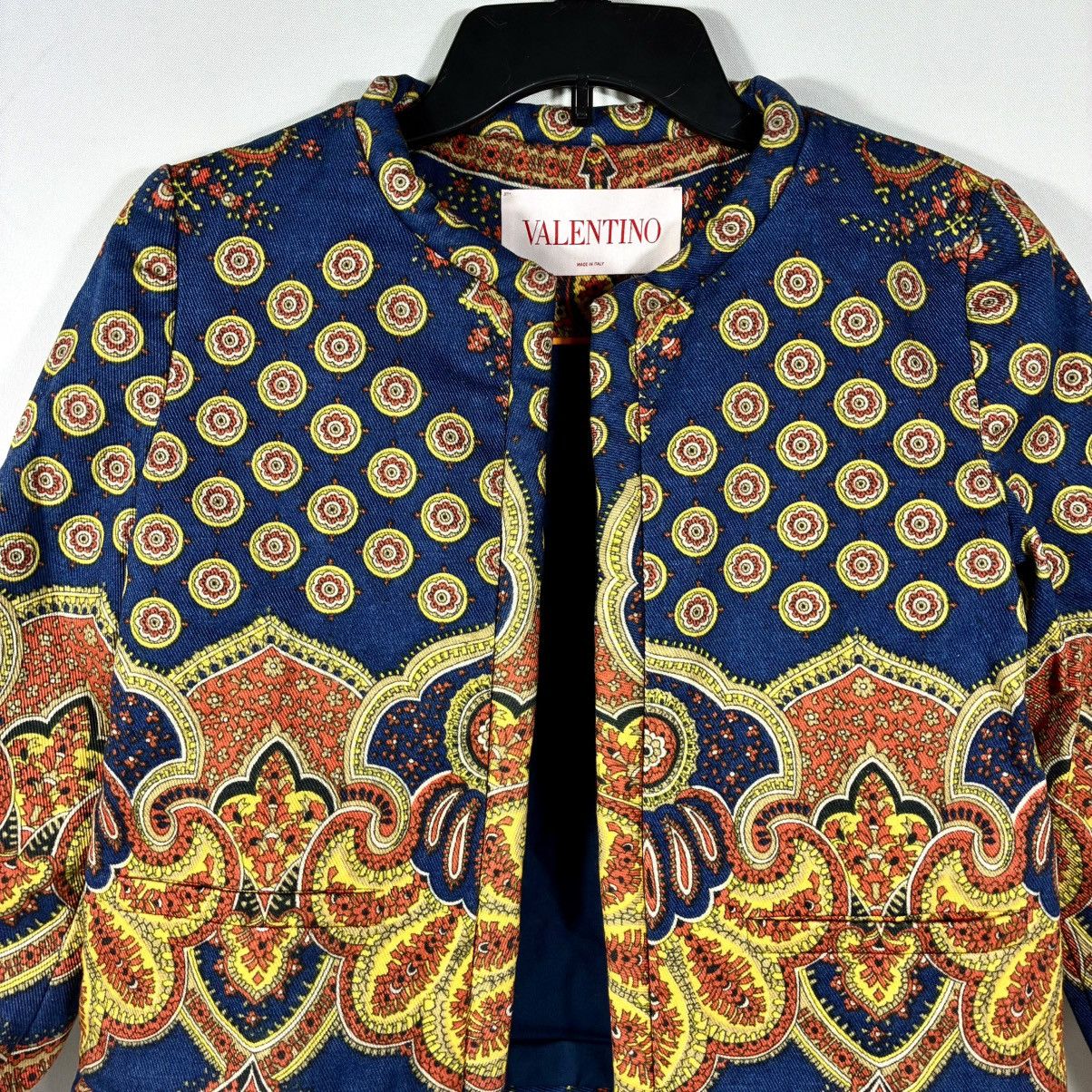 Valentino Valentino Garavani Paisley Crop Denim Jacket 38 IT 2 US NWT Size XS / US 0-2 / IT 36-38 - 15 Thumbnail