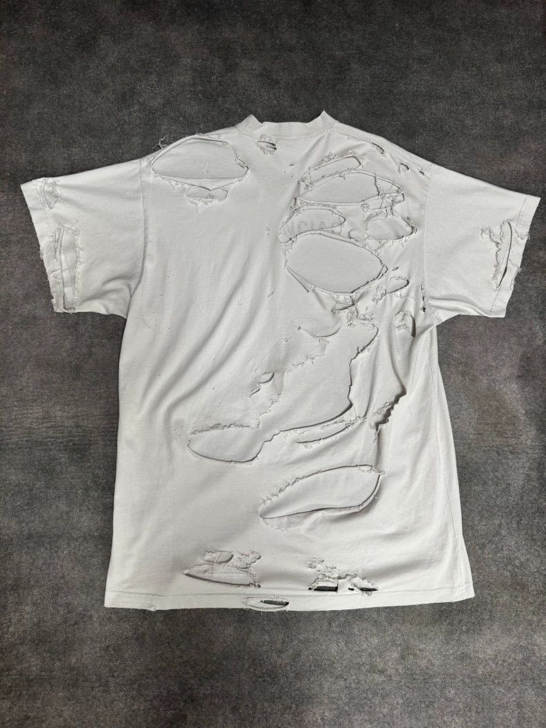 Balenciaga Balenciaga Balenciaga Distressed Short Sleeve T-Shirt-2506 Size US M / EU 48-50 / 2 - 2 Thumbnail