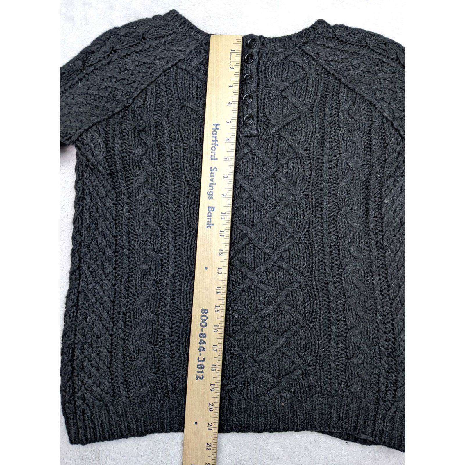 Loft LOFT Ann Taylor Womens S Gray Cable Knit Sweater Pullover Wool Blend Aron 3D Sweater Size S / US 4 / IT 40 - 7 Thumbnail