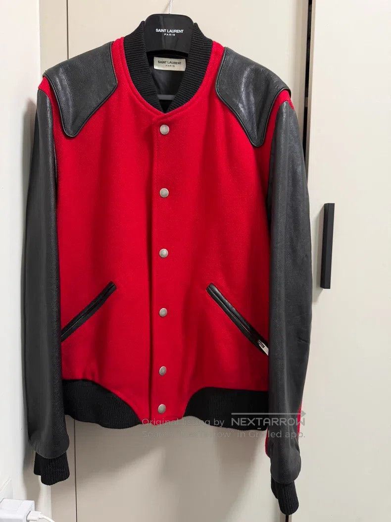 Saint Laurent Paris Saint Laurent Paris Sheepskin Patchwork Baseball Jacket Size US L / EU 52-54 / 3 - 1 Thumbnail