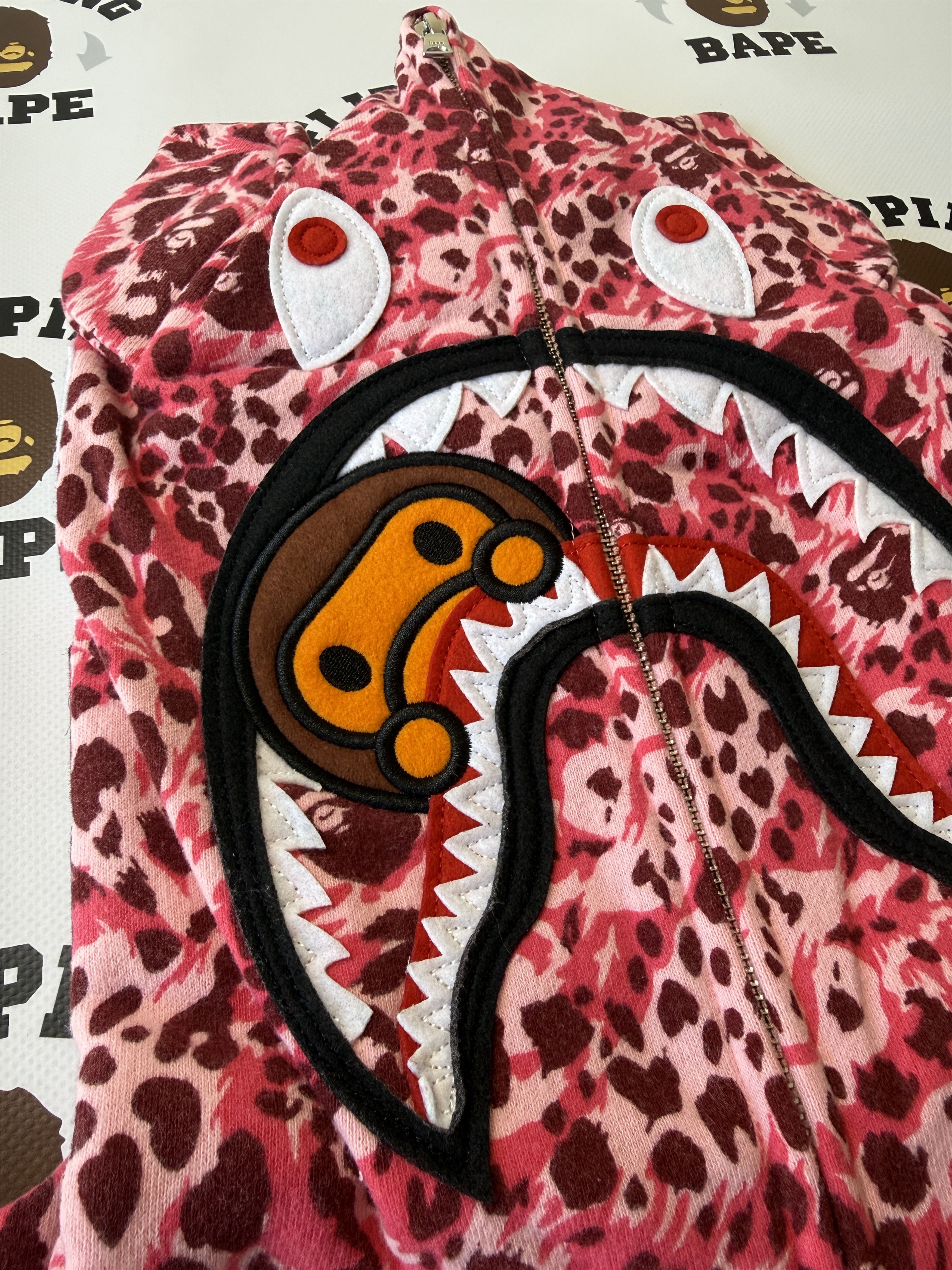 Bape BAPE WILD LEOPARD PATTERN MILO SHARK FULL ZIP HOODIE Size M / US 6-8 / IT 42-44 - 3 Thumbnail