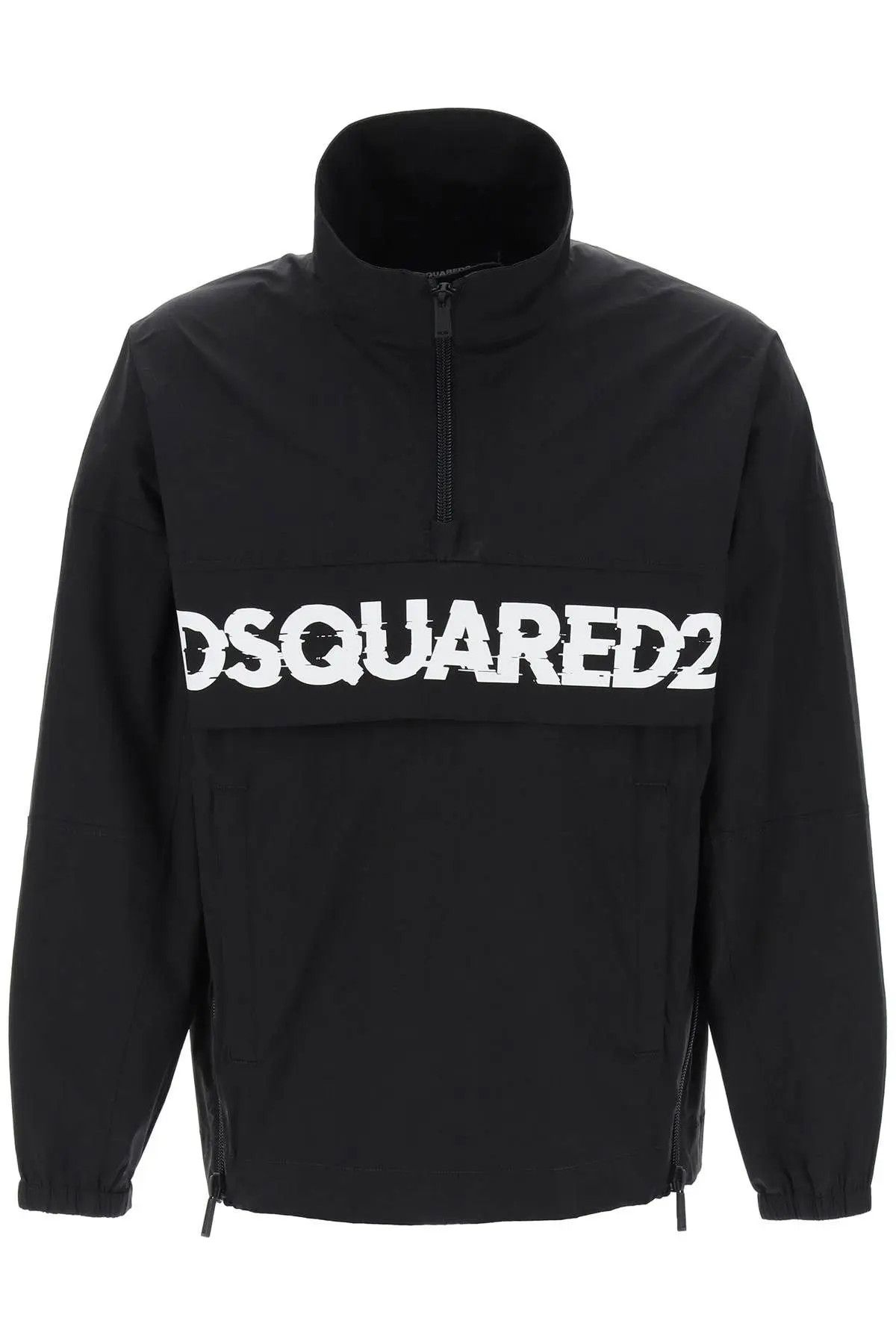 image of Dsquared2 O1S22I1N0124 Logo Print Anorak In Black, Men's (Size XL)