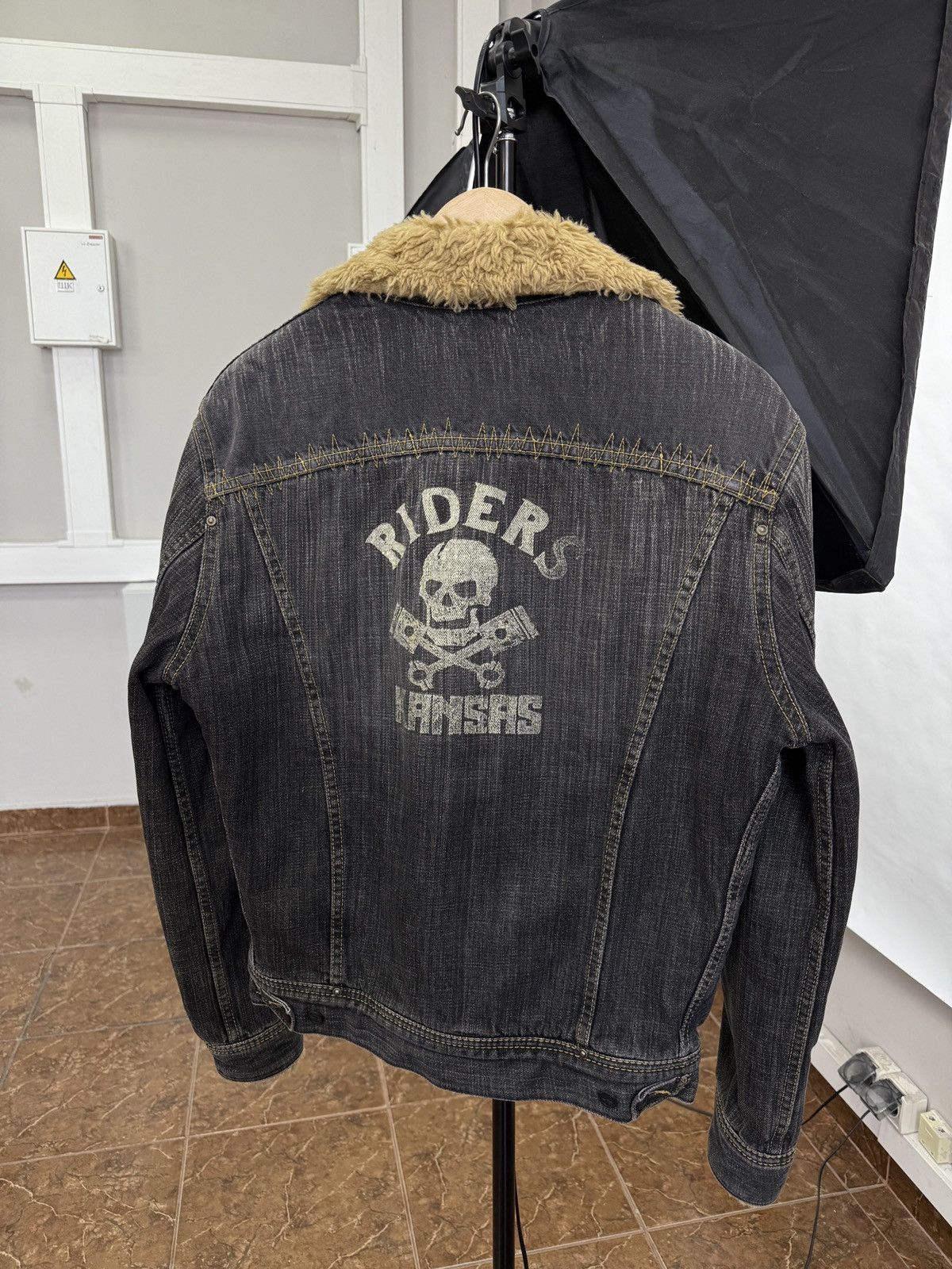 Lee 🇺🇸 Vintage 90s Lee Riders Kansas Sherpa Furry Slim Jacket Y2K Size US L / EU 52-54 / 3 - 1 Thumbnail