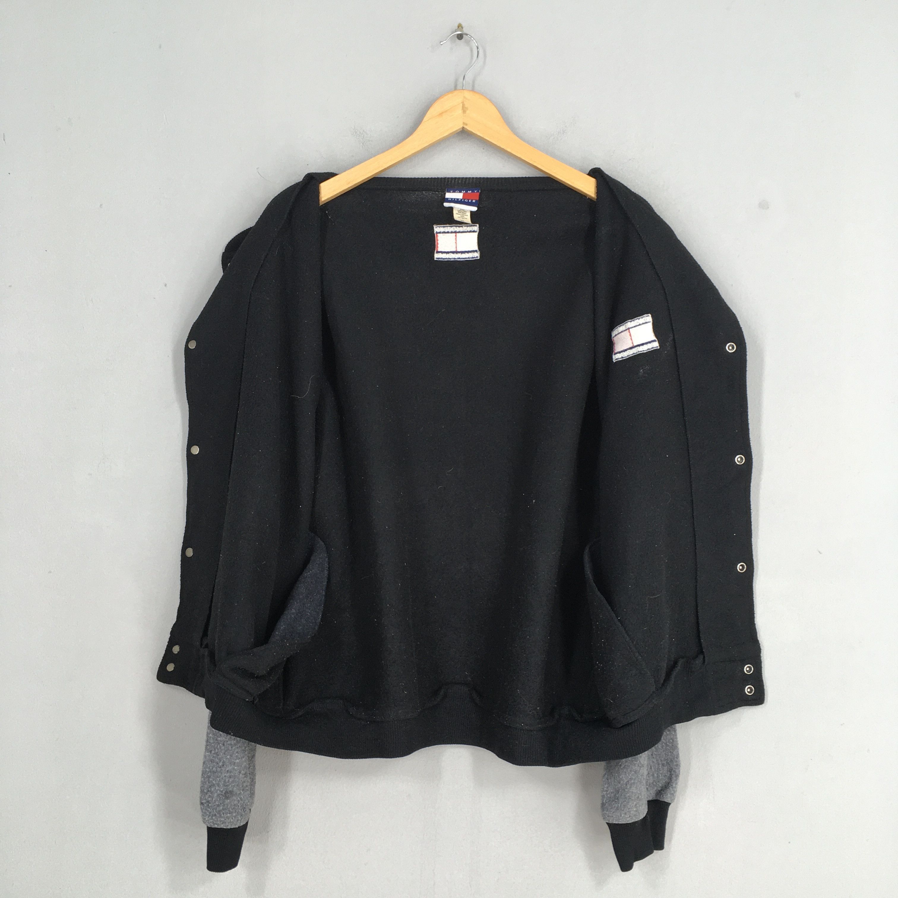Tommy Hilfiger Vintage 90's Tommy Hilfiger Buttons Jacket Black XLarge Size US XL / EU 56 / 4 - 9 Thumbnail
