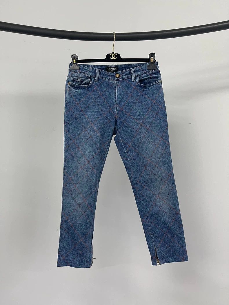 Chanel Chanel Colorful line diamond checkered jeans Size 26" / US 2 / IT 38 - 1 Thumbnail