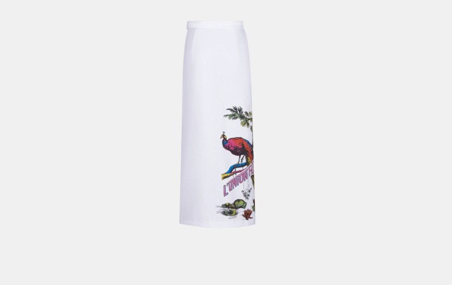 Dior o1w1db10824 Long Wrap Skirt in White Size 25" / US 0 / IT 36 - 2 Thumbnail