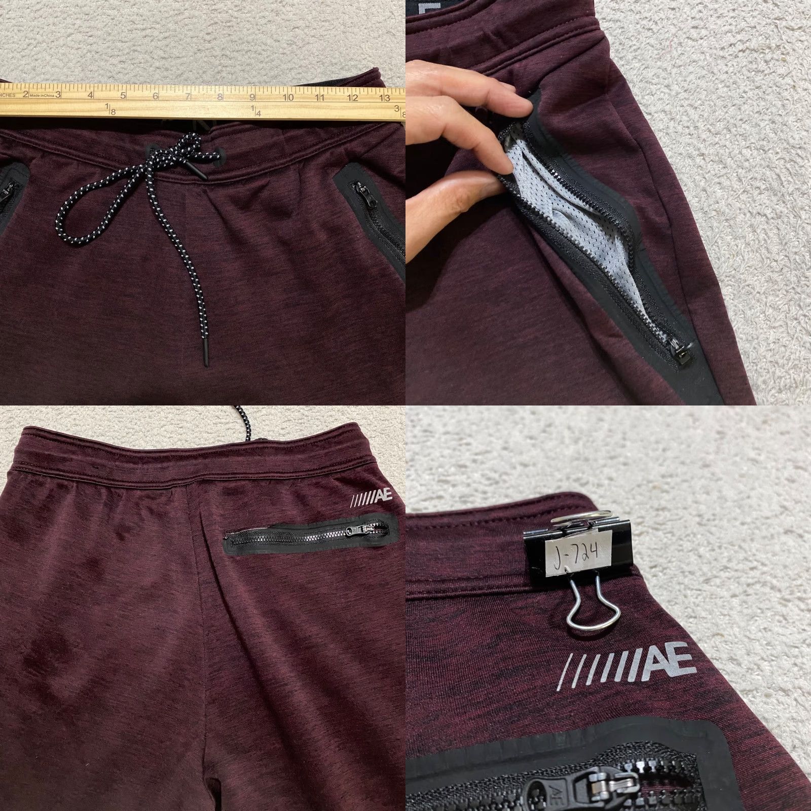 American Eagle Outfitters American Eagle Sweatpants Mens Small Red Elastic Waist Zip Pockets Size US 29 - 8 Thumbnail
