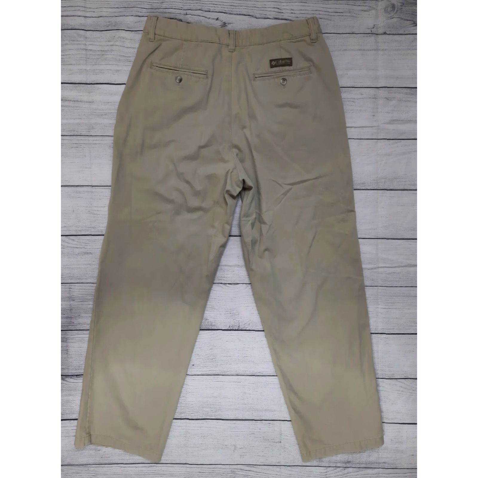 Vintage Columbia Pants Chino 34x29 Flat Front Beige Mens Casual Hiking Width 34 Inseam 29 Straight Front Zip Columba? Size US 34 / EU 50 - 2 Thumbnail