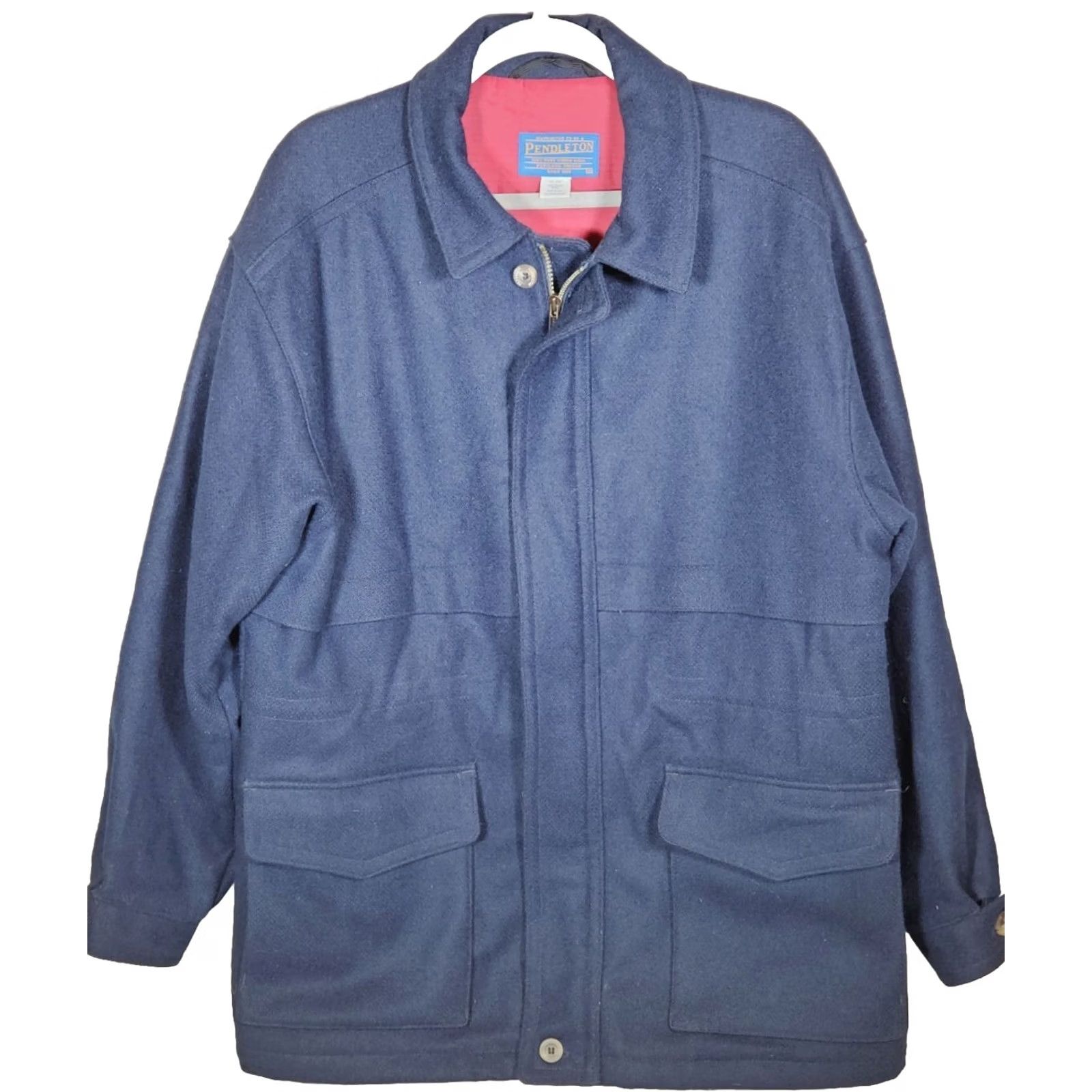 Pendleton VINTAGE Pendleton Field Jacket Navy Blue Wool Lined Insulated M Men Size US M / EU 48-50 / 2 - 2 Thumbnail