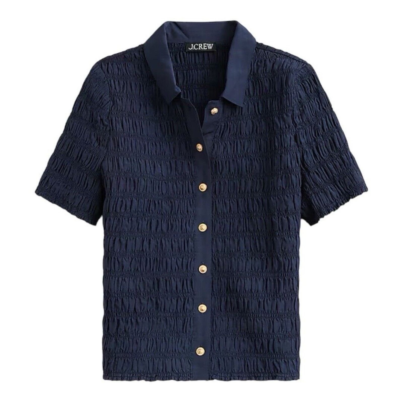 J.Crew J Crew Smocked button-up shirt in cotton-blend voile Size S / US 4 / IT 40 - 1 Thumbnail