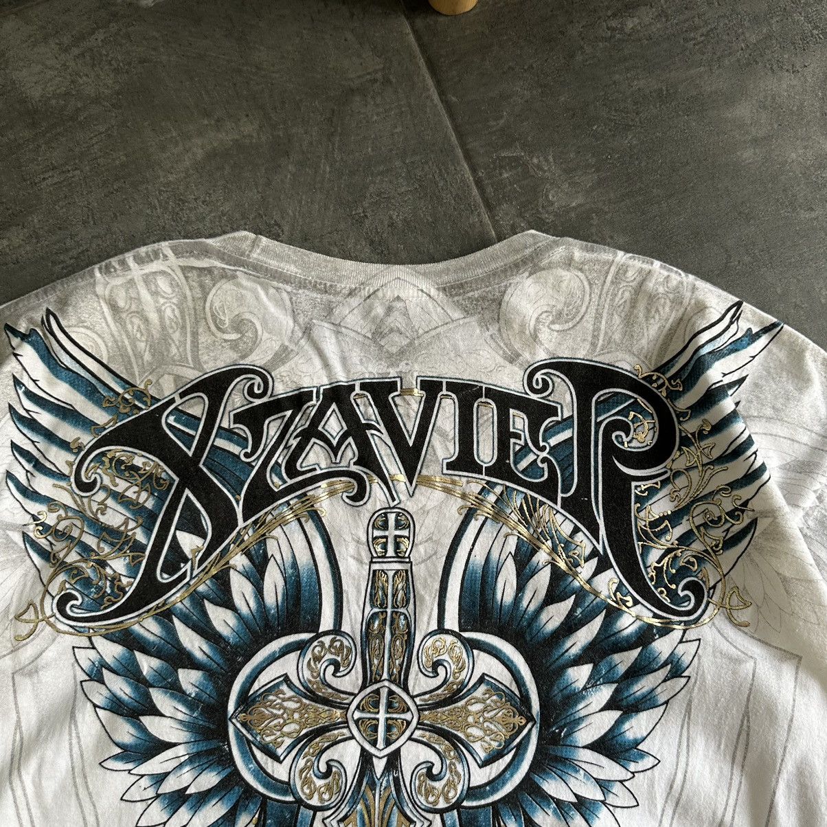 Japanese Brand × Vintage Vintage AXR Xzavier T-shirts Big Logo Band Affliction Y2K Size US XXL / EU 58 / 5 - 7 Thumbnail