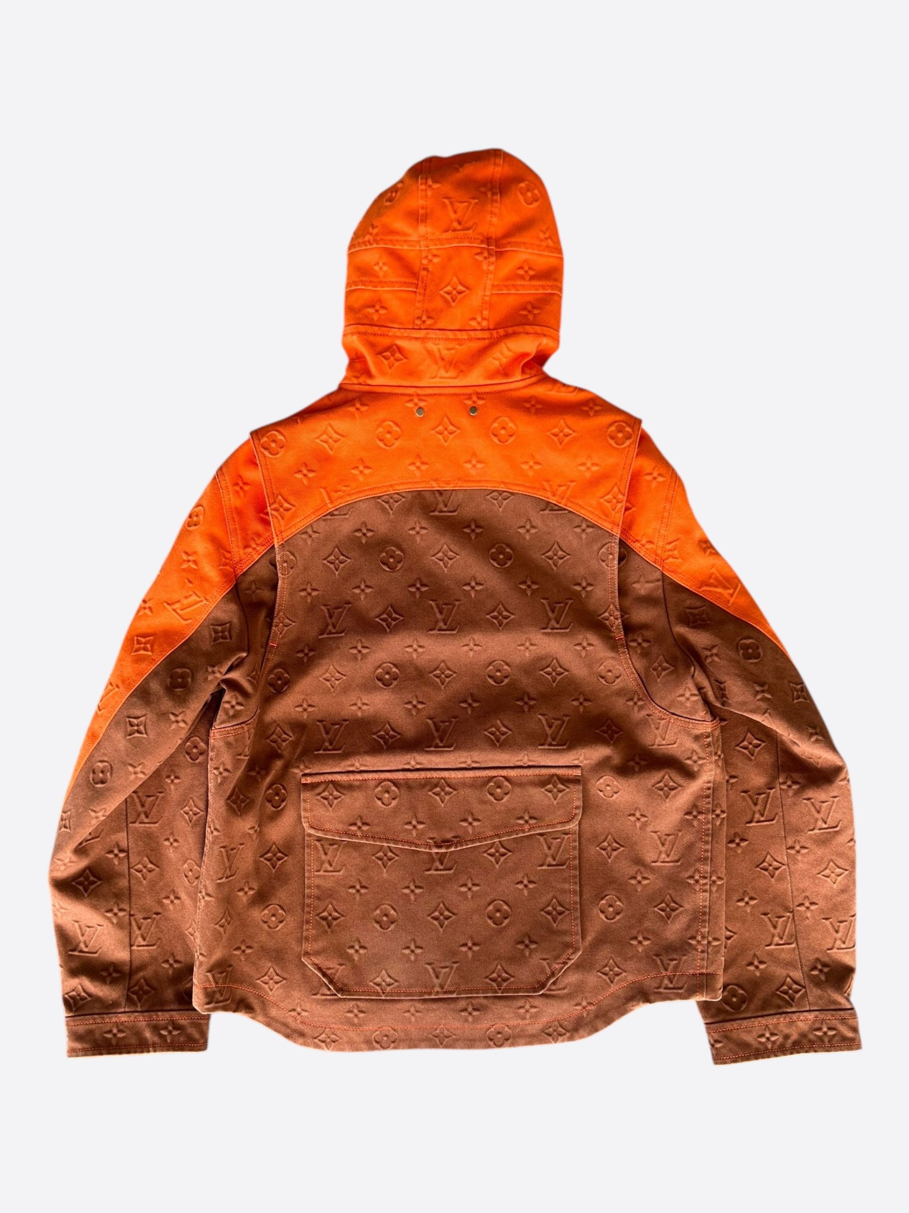 Louis Vuitton Brown & Orange Monogram Carpenter Hooded Jacket Size US M / EU 48-50 / 2 - 2 Thumbnail