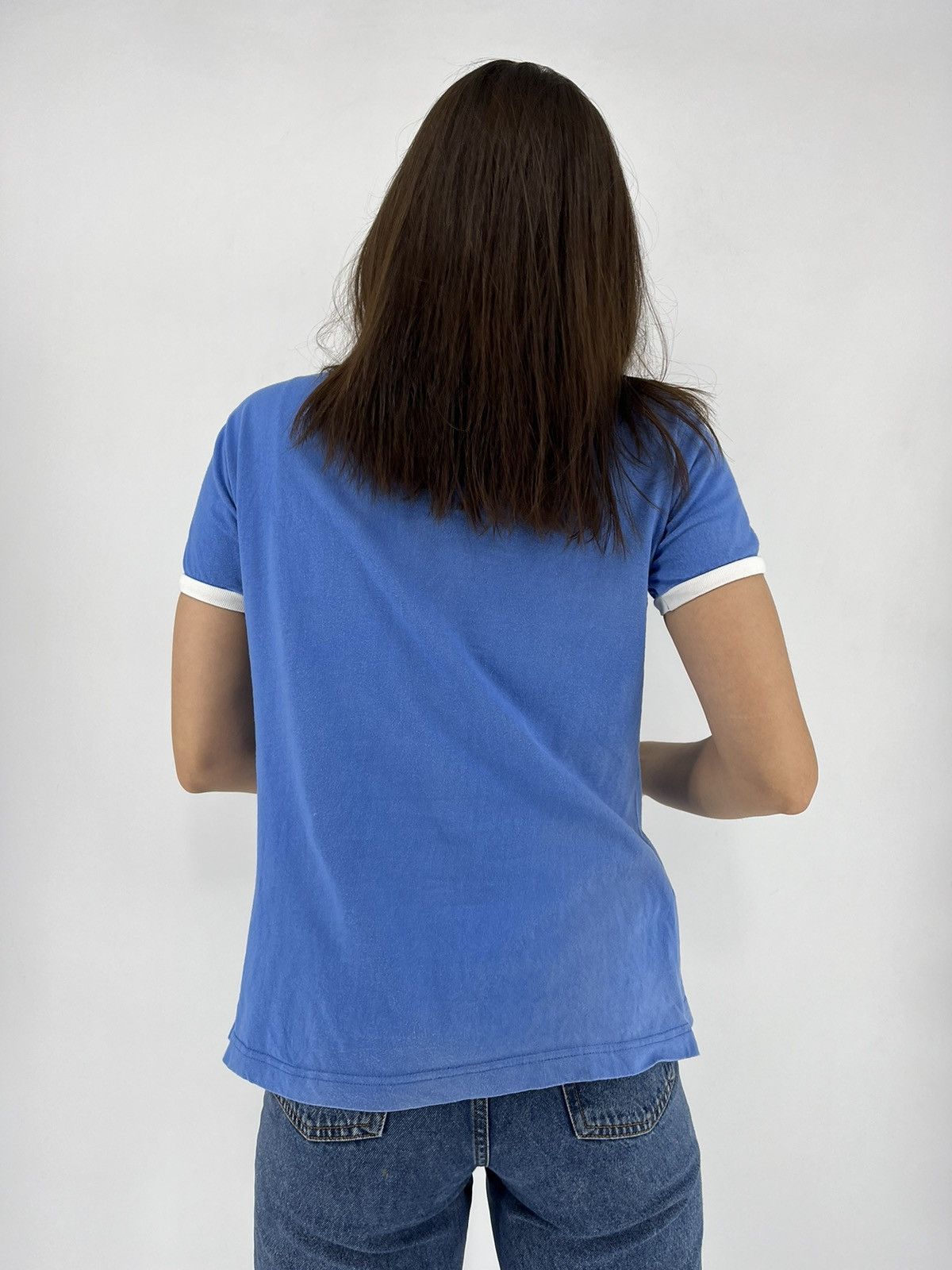 Nike × Vintage Vintage 90s Nike Big Logo Faded T-shirt Streetwear Style Size S / US 4 / IT 40 - 6 Thumbnail