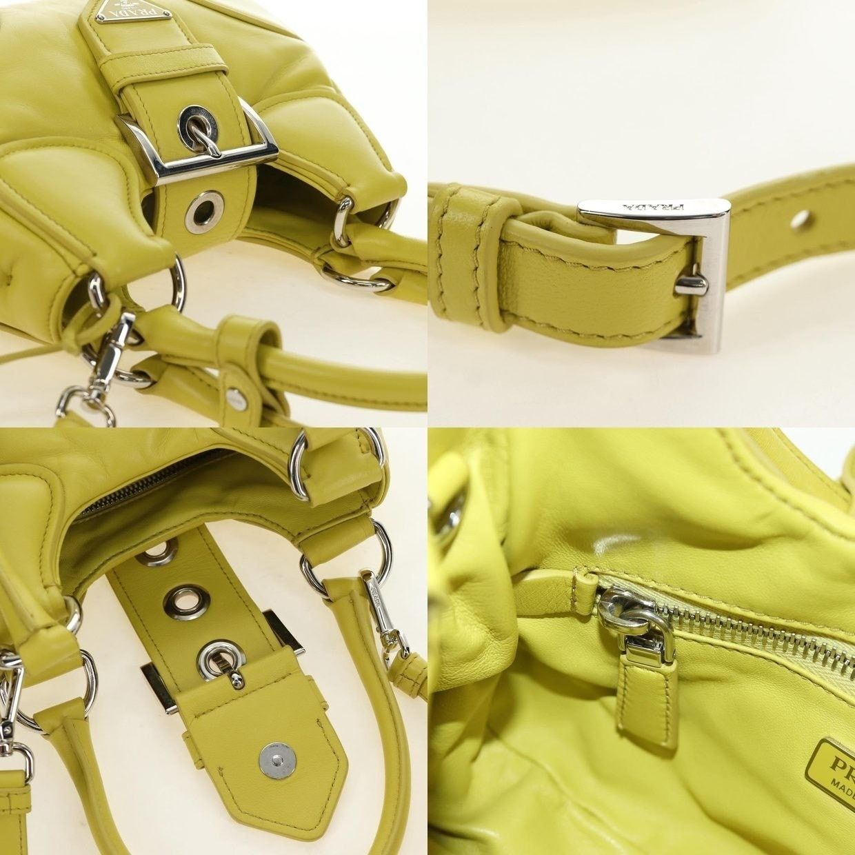 Prada Prada Saffiano Galleria Handbag Yellow Size ONE SIZE - 13 Thumbnail