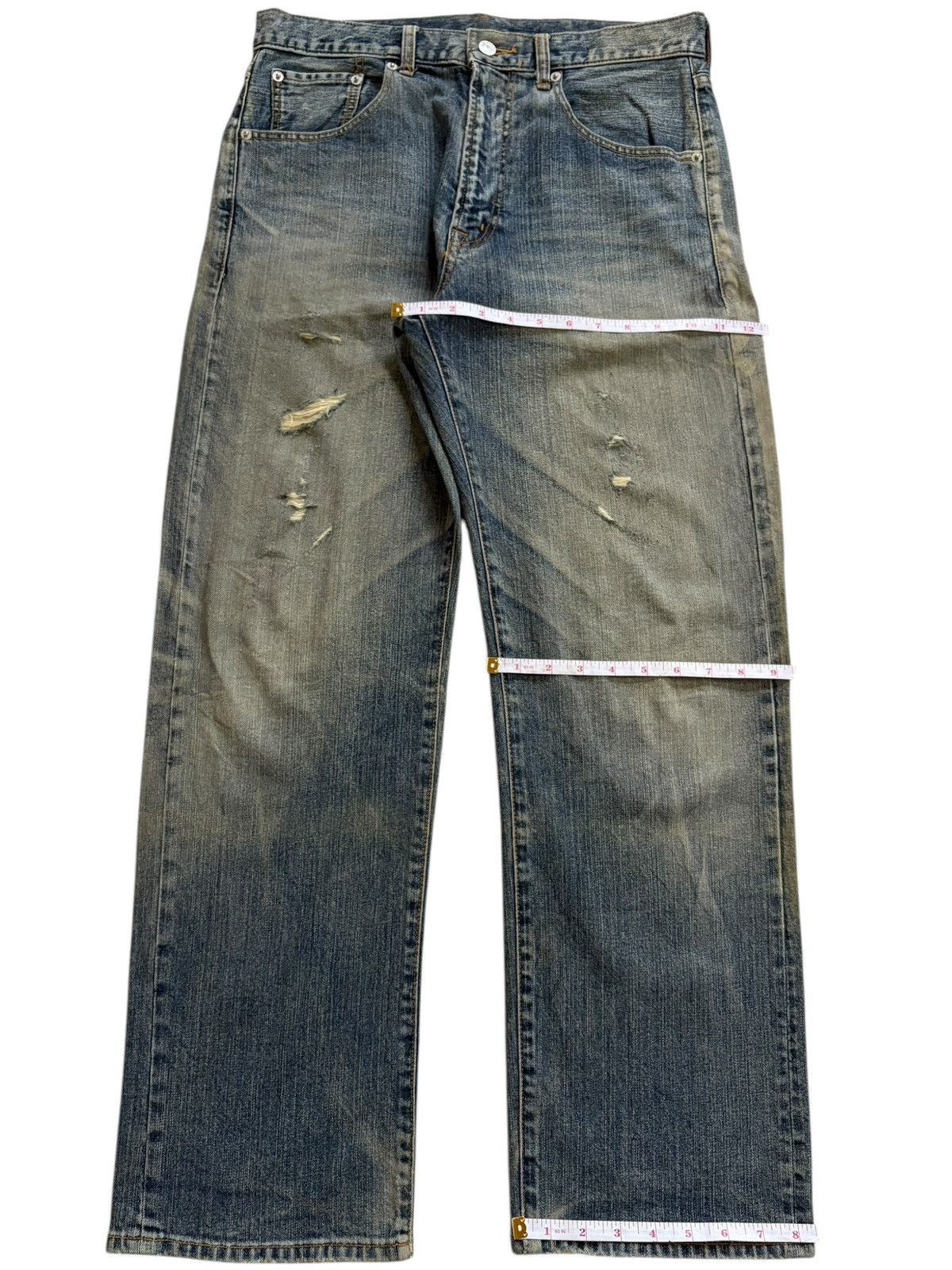 Japanese Brand Vintage Japanese Brand Mud Wash Distressed Baggy Jeans Size US 32 / EU 48 - 14 Thumbnail