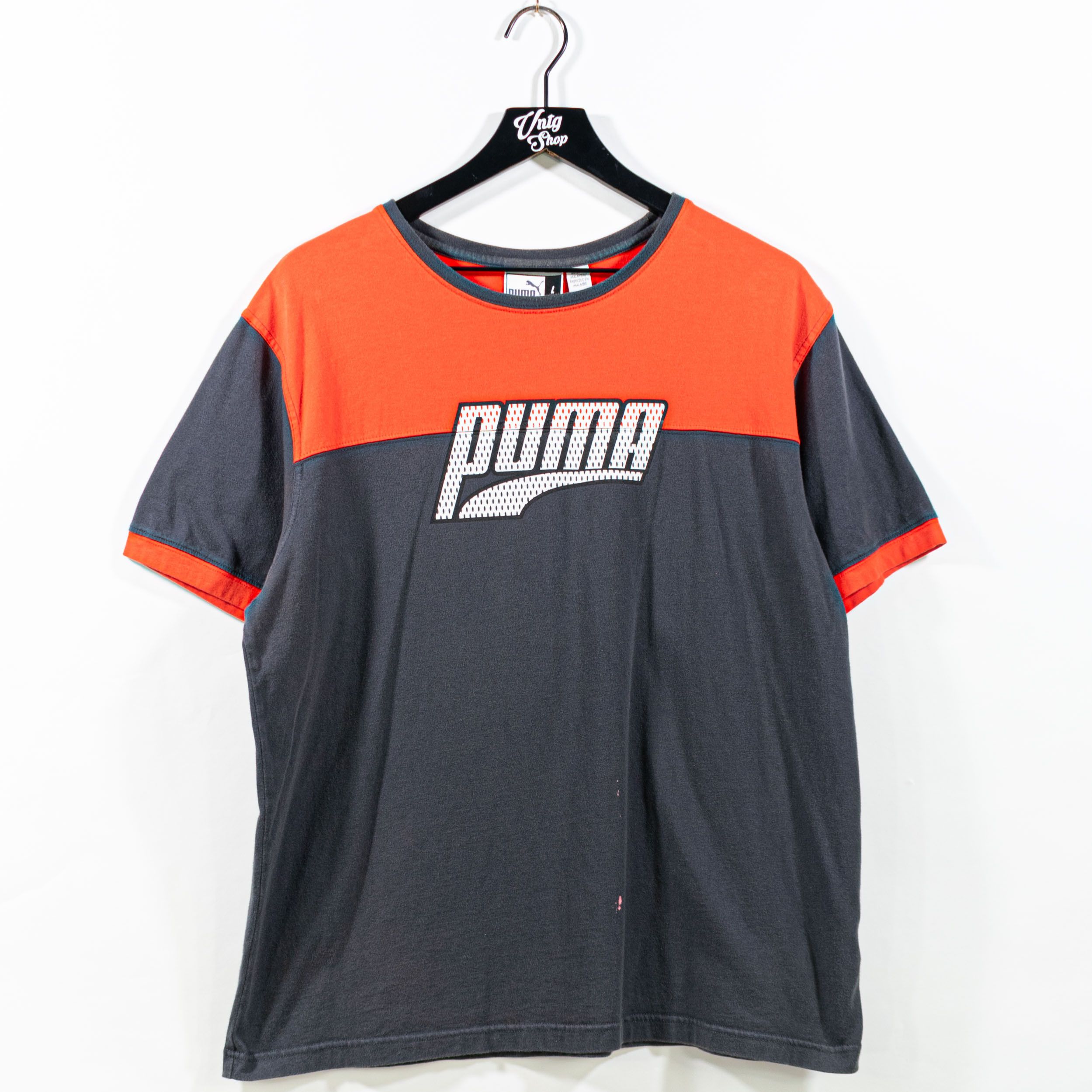Vintage Puma Yellow Printed T-shirt - M