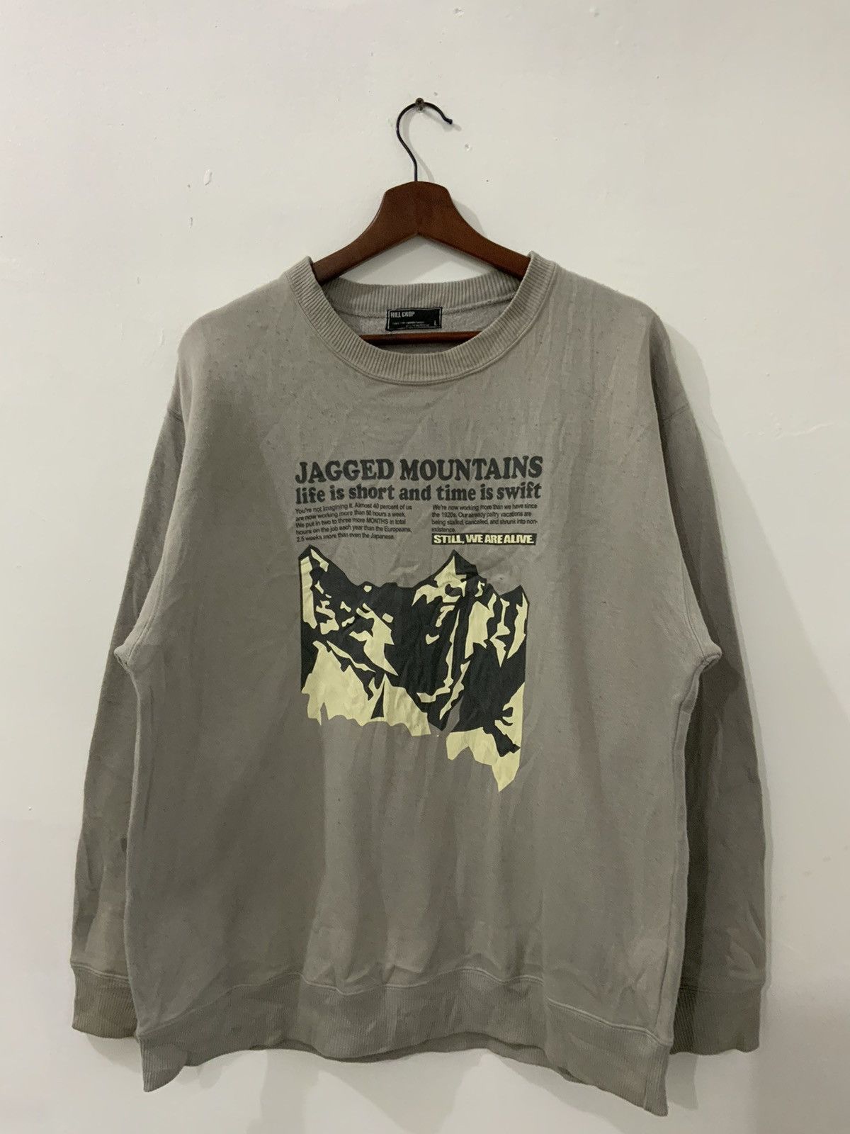 Japanese Brand Hill Crop Jagged Mountains Sweatshirt Size US L / EU 52-54 / 3 - 1 Thumbnail