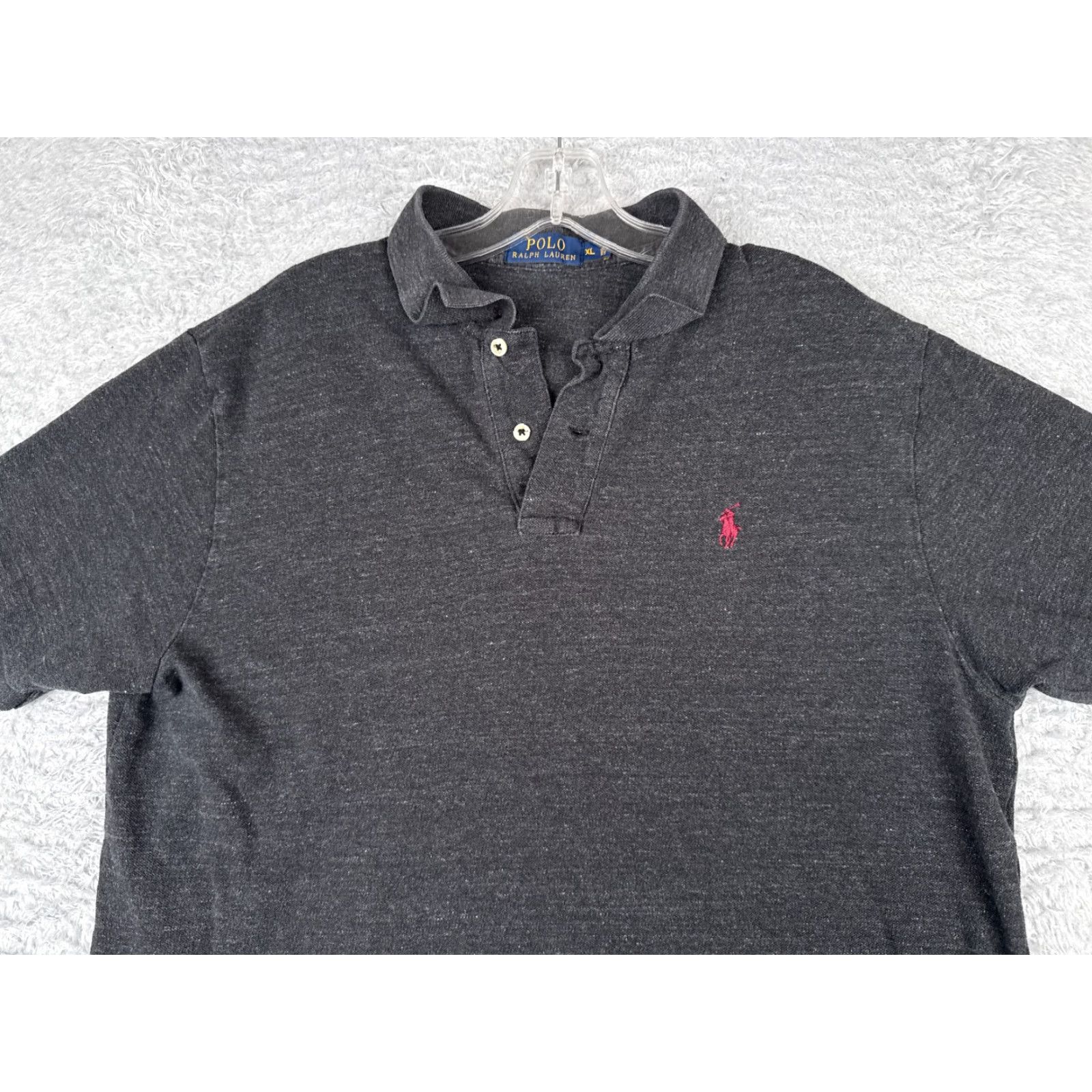 Ralph Lauren Ralph Lauren Men’s Polo Shirt XL Dark Gray 100% Cotton Slim Fit Knit Button Collar Embroidered Logo Size US XL / EU 56 / 4 - 4 Thumbnail
