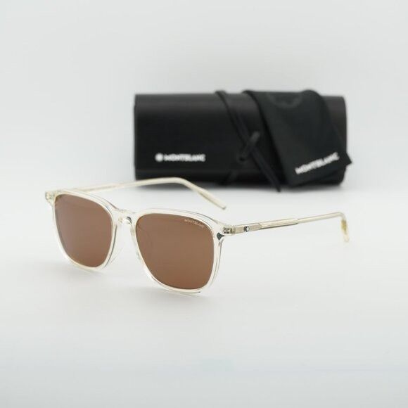 Montblanc Montblanc MB0082SA 004 Sunglasses Transparent Yellow Square Size ONE SIZE - 10 Thumbnail