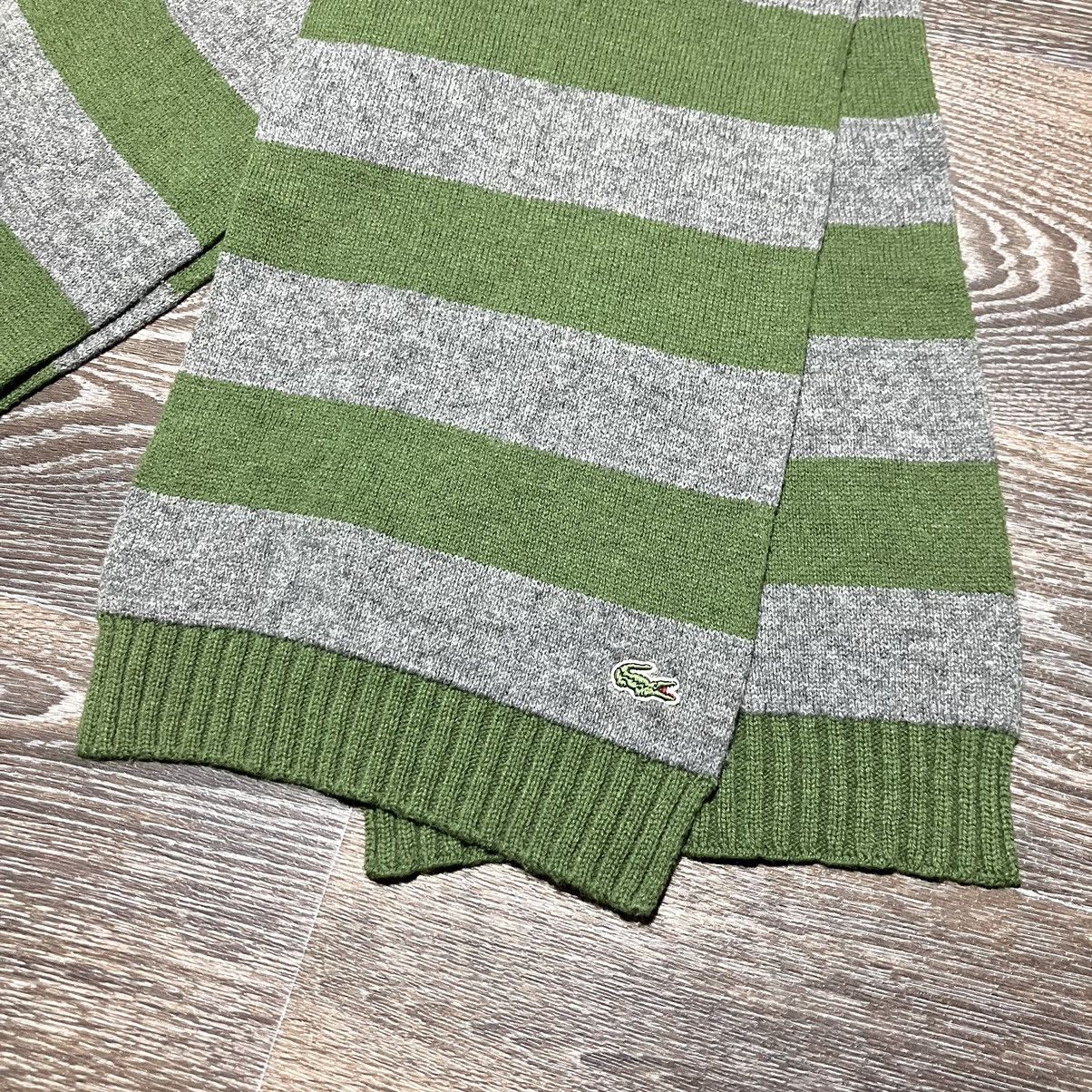 Lacoste Vintage LACOSTE Striped Wool Scarf Size ONE SIZE - 3 Thumbnail