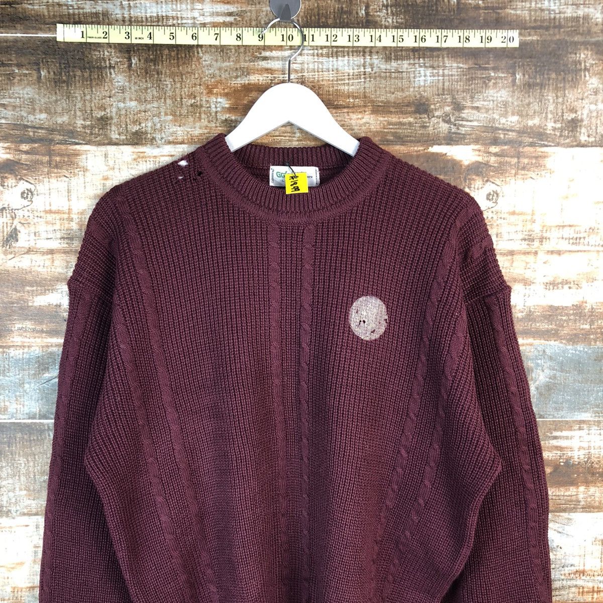 Homespun Knitwear × Japanese Brand Greater Green boro ripped distressed Maroon Knitwear #A1849 Size US M / EU 48-50 / 2 - 5 Thumbnail