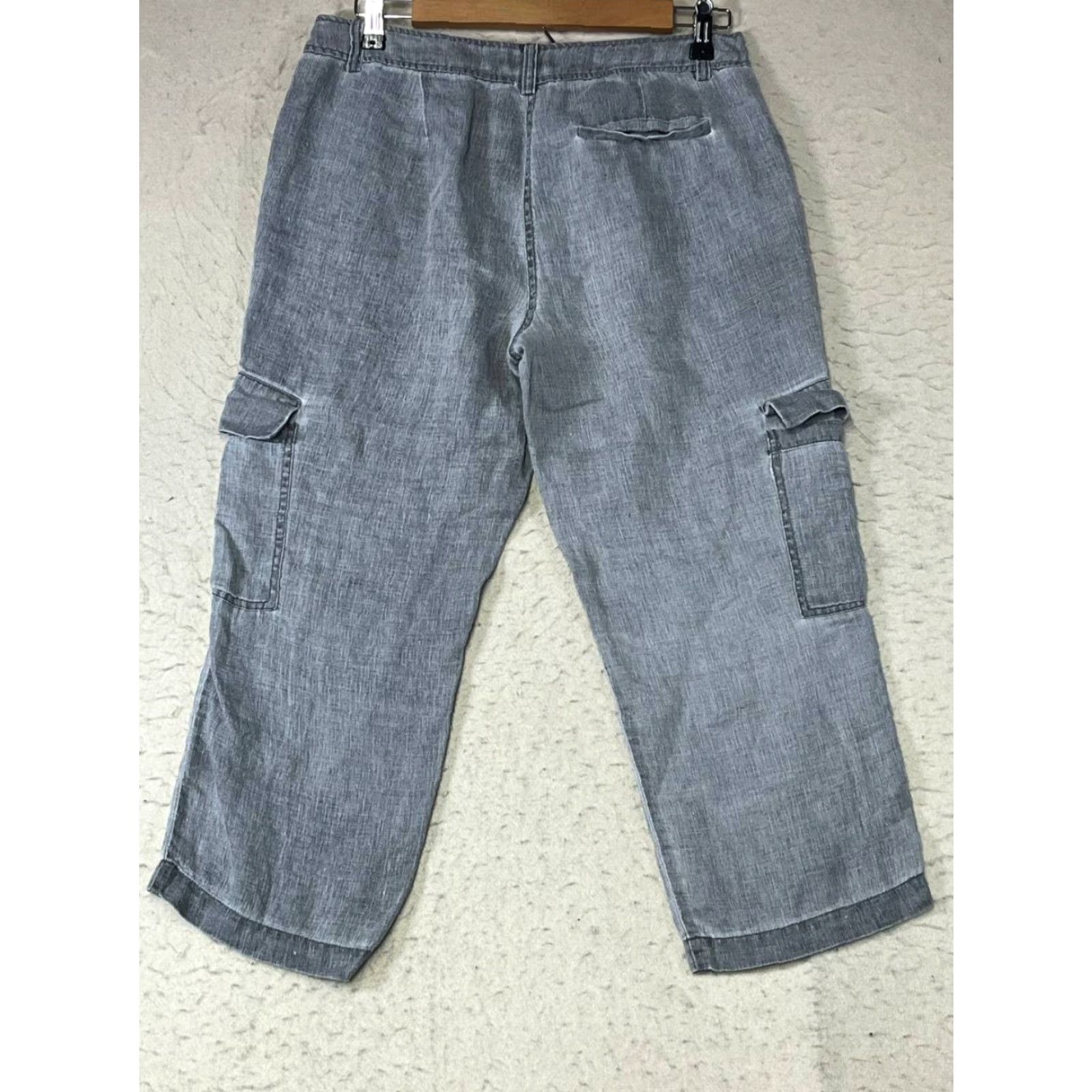 Eileen Fisher Eileen Fisher Womens Pants Capri Cargo Linen Bottoms Size 6 Gray See Pics Size 28" / US 6 / IT 42 - 2 Thumbnail