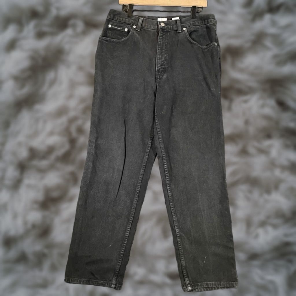 Vintage VINTAGE Calvin Klein Jeans Denim Jeans Black Faded Relax Loose Men's 34X30 Straight 34 Mens Size US 34 / EU 50 - 1 Thumbnail
