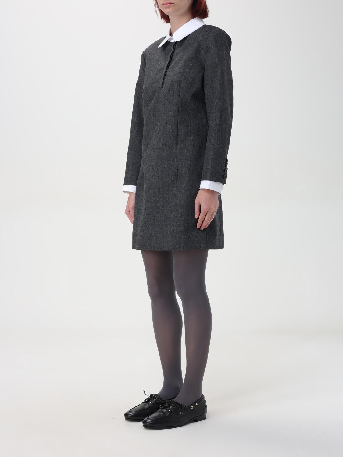 Thom Browne o1s22i1n0924 Tube Style Mini Wool Sheath Dress in Grey Size S / US 4 / IT 40 - 3 Thumbnail