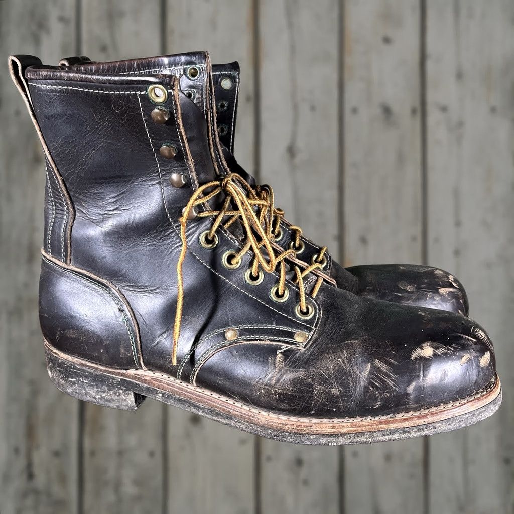 Vintage Vintage Leather Logger Steel Toe Work Boots Mens Size 13 Brown Neoprene Needs Repair Size US 13 / EU 46 - 1 Thumbnail