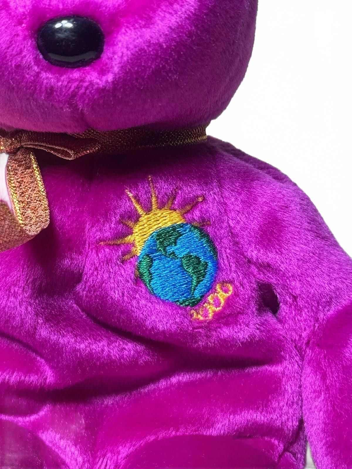Designer Ty Millennium Beanie Baby Purple Bear Plush Toy Size ONE SIZE - 4 Thumbnail