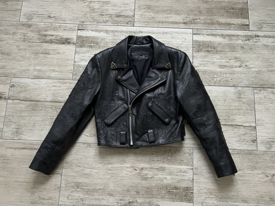 Vintage Chrome Hearts 1991 Monogram Crosses Leather Biker Jacket | Grailed