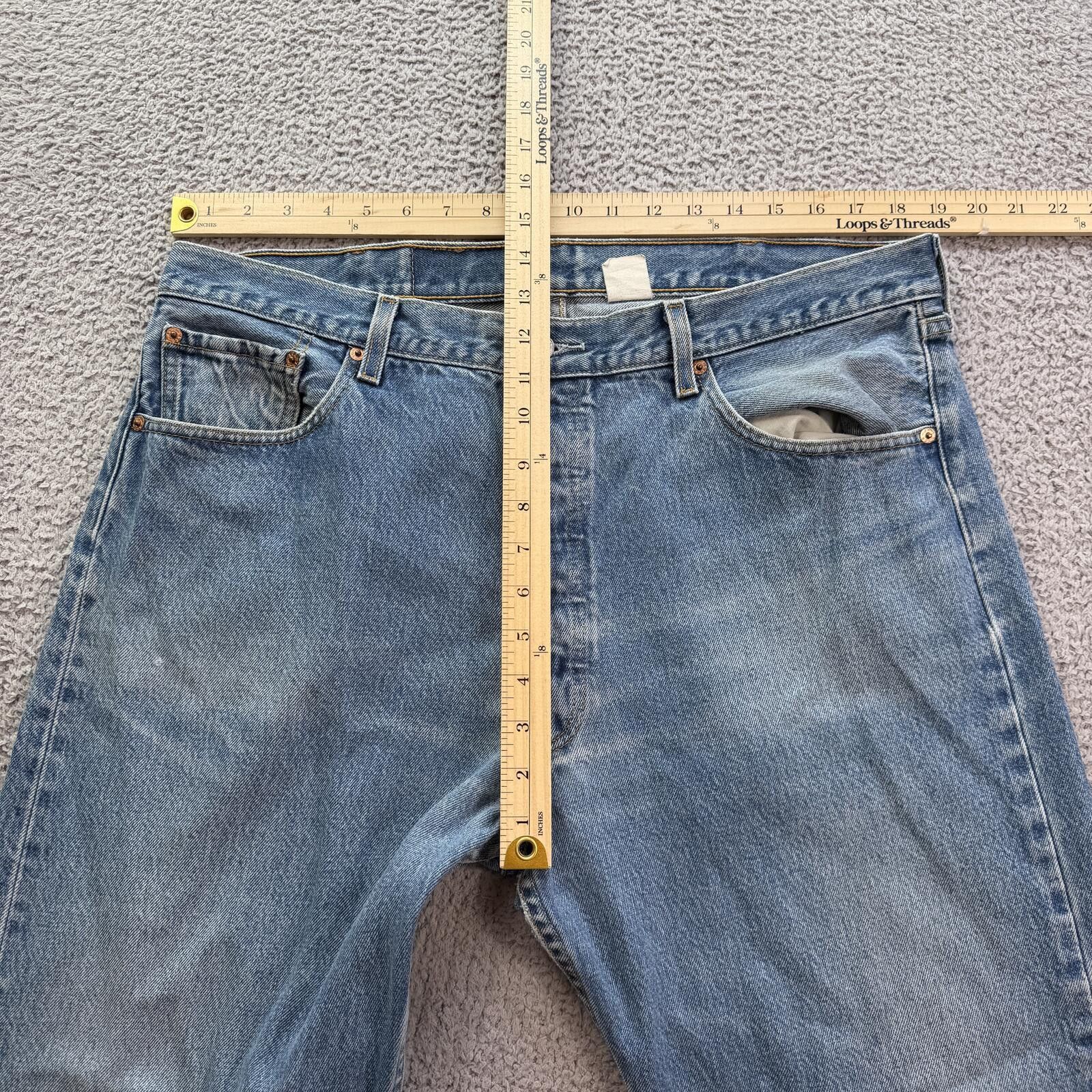 Levi's Vintage Levis 501 Jeans 38 Light Wash Distressed Faded Baggy Size US 38 / EU 54 - 3 Thumbnail