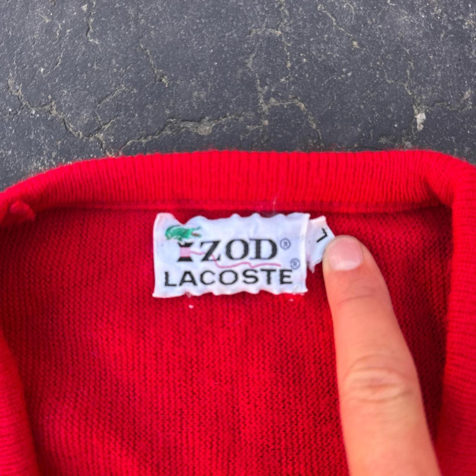 Lacoste Vintage 60s Izod Lacoste Knit V-Neck Sweater Size Large Size US L / EU 52-54 / 3 - 4 Thumbnail
