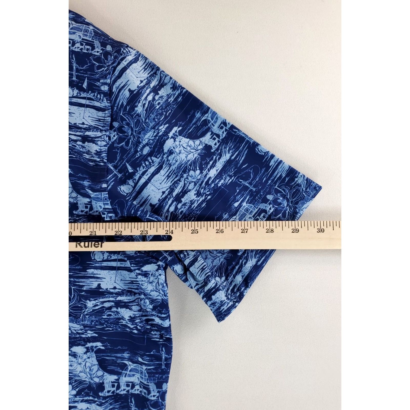 Peter Millar Peter Millar Shirt Polo Summer Comfort Camping AOP Blue Short Sleeve Mens L Size US L / EU 52-54 / 3 - 6 Thumbnail