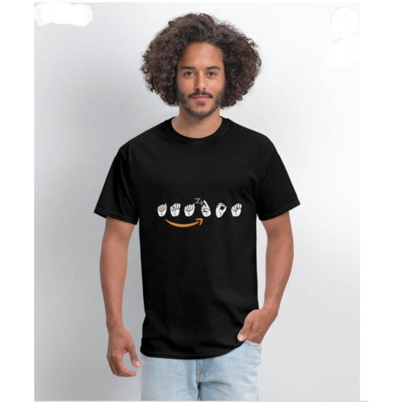 Other Amazon Black Unisex Tee Sign Language - Size Large Size L / US 10 / IT 46 - 1 Thumbnail