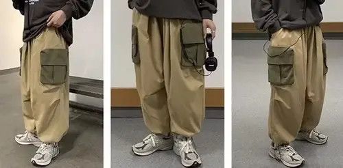 Japanese Brand 20AW Indigo Union Japan Khaki Oversized Worker Cargo Pants Size US 31 - 3 Thumbnail