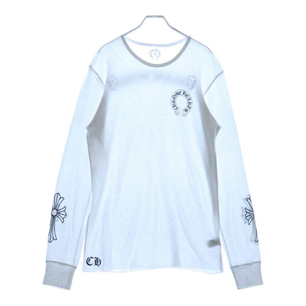 送料込♪【CHROME HEARTS】SCROLL LOGO THERMAL L/S TEE Buy Chrome Hearts Scroll Logo Long-Sleeve Thermal T-Shirt
