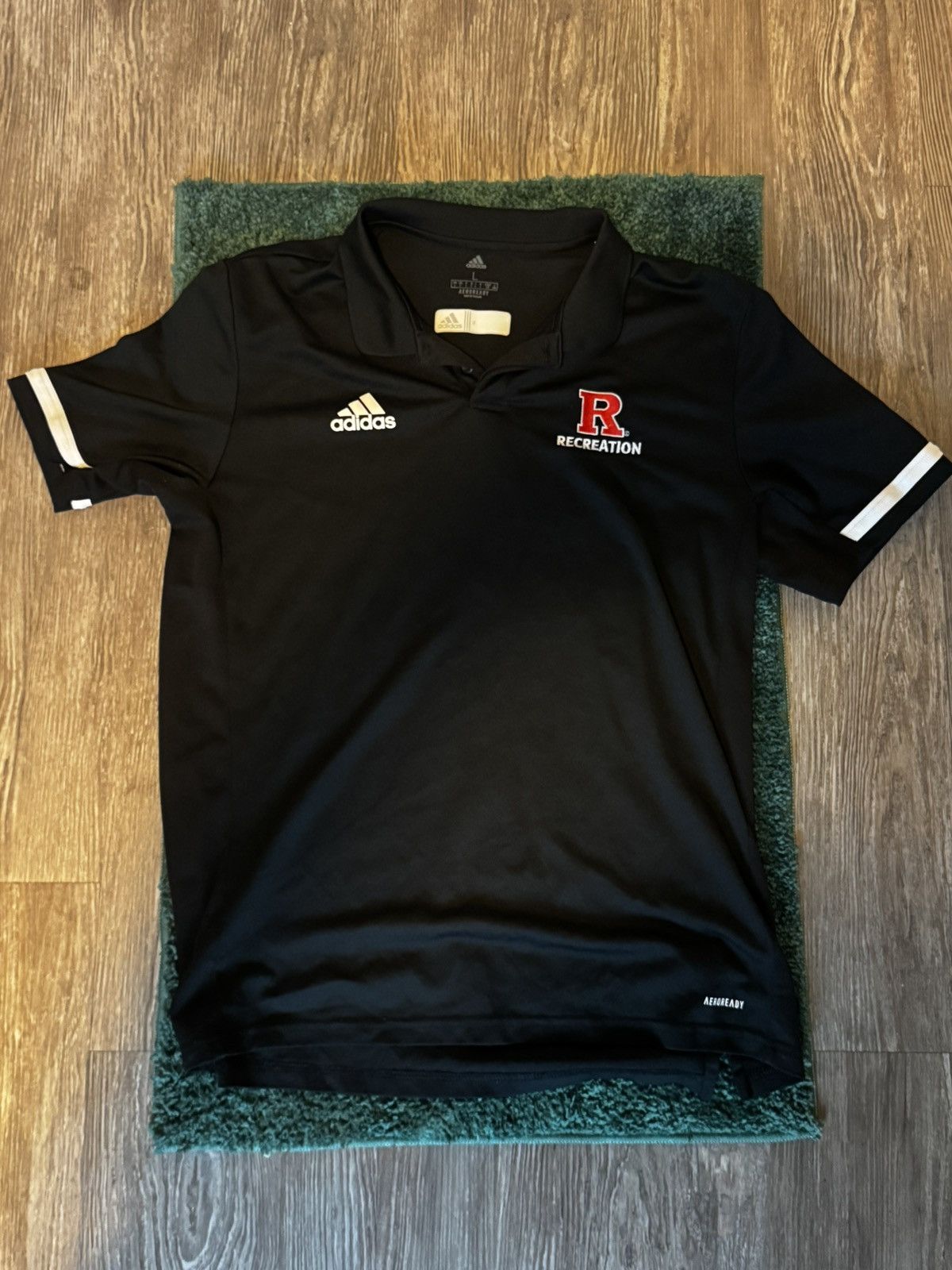 Adidas Adidas Rutgers Polo Shirt - Black/White - Size L Size US L / EU 52-54 / 3 - 1 Thumbnail