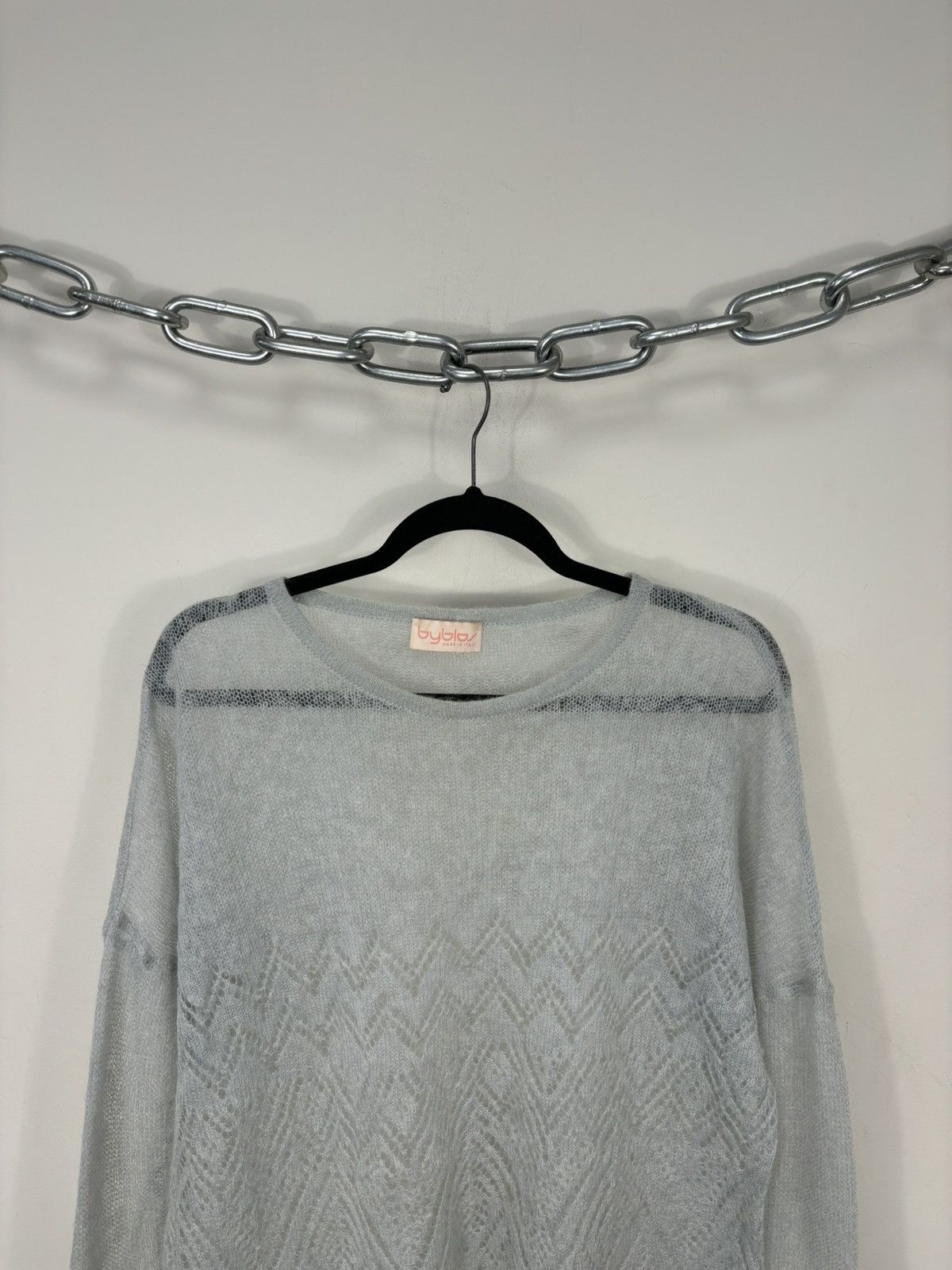 Byblos Vintage Byblos Women’s Open-Knit Italian Mohair Sweater Size XL / US 12-14 / IT 48-50 - 2 Thumbnail