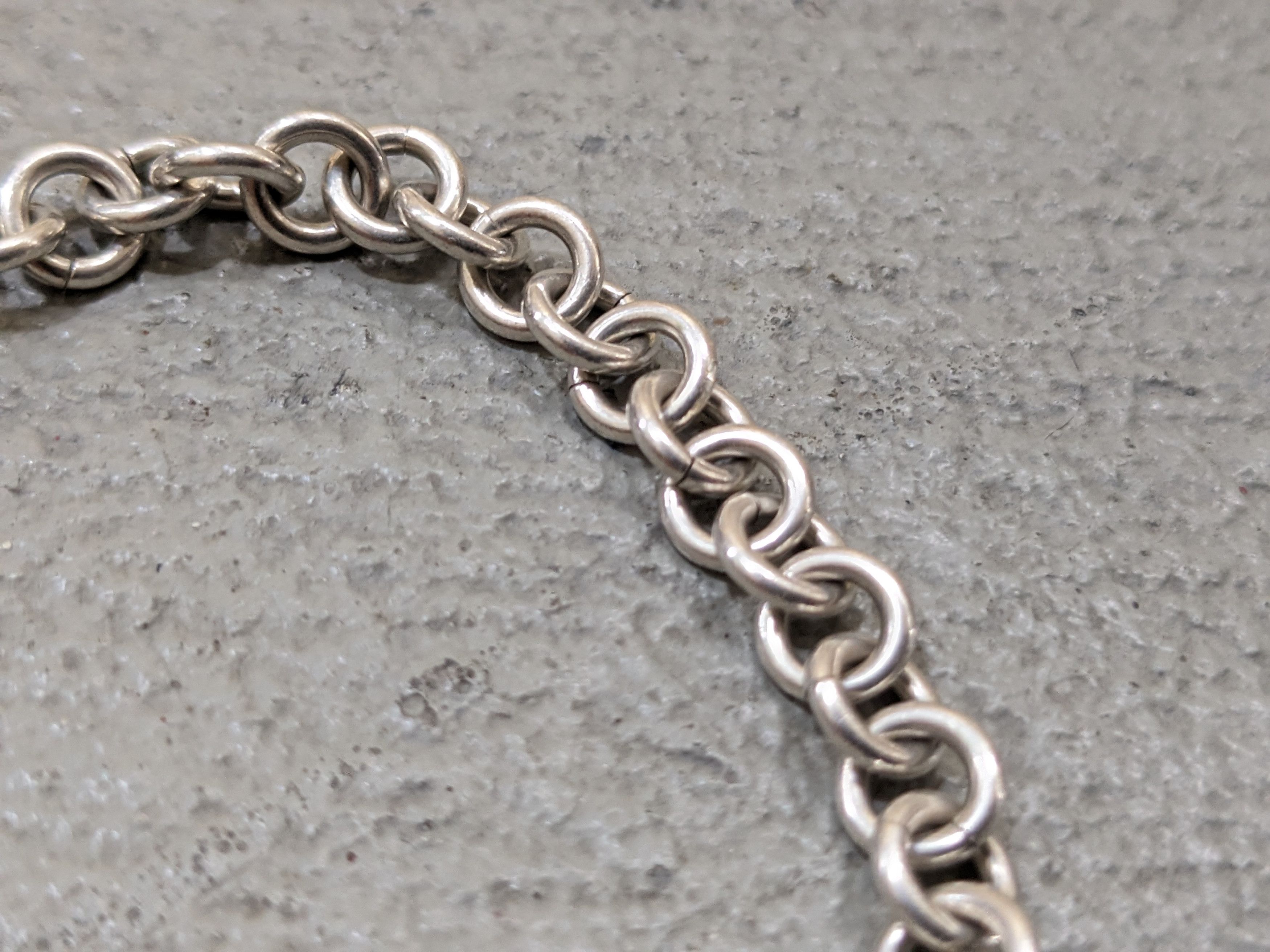 Jewelry Vintage Sterling Silver Bracelet Rolo Round 7" Chain Link Size ONE SIZE - 8 Thumbnail