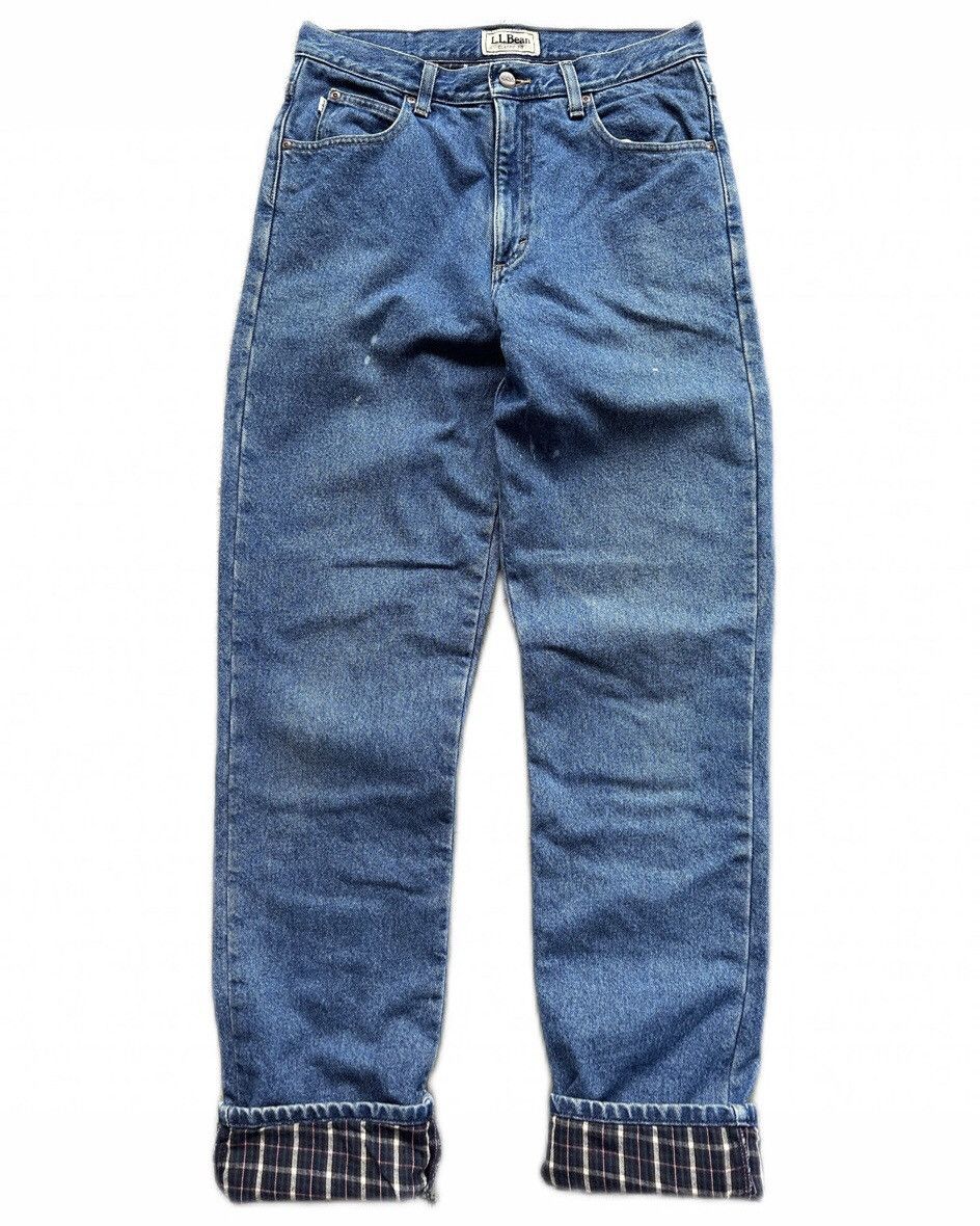 L.L. Bean Vintage 90s L.L. Bean Jeans Blue Classic Fit Flannel Lined Size US 31 - 1 Thumbnail
