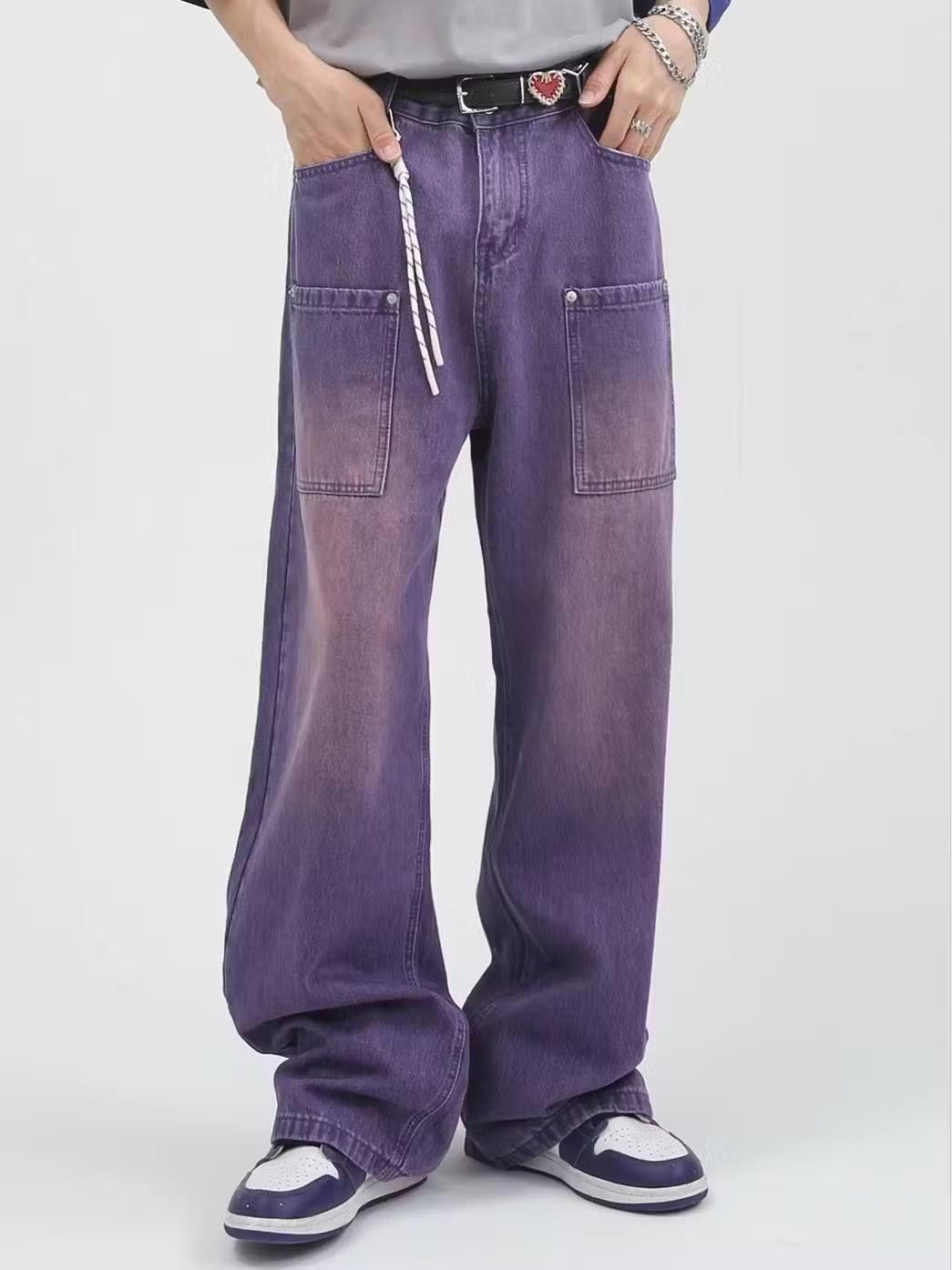 Streetwear Purple Baggy Denim Jeans | Grailed