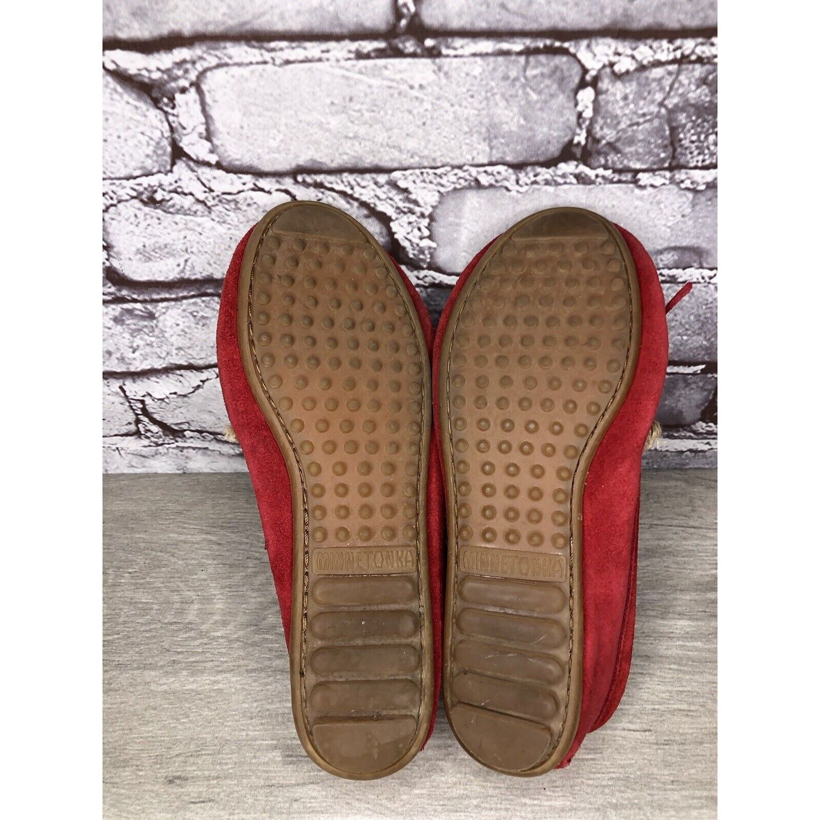 Minnetonka Minnetonka Red Suede Kiltie Fringe Bow Moccasins Shoes Women Size US 6 / IT 36 - 9 Thumbnail