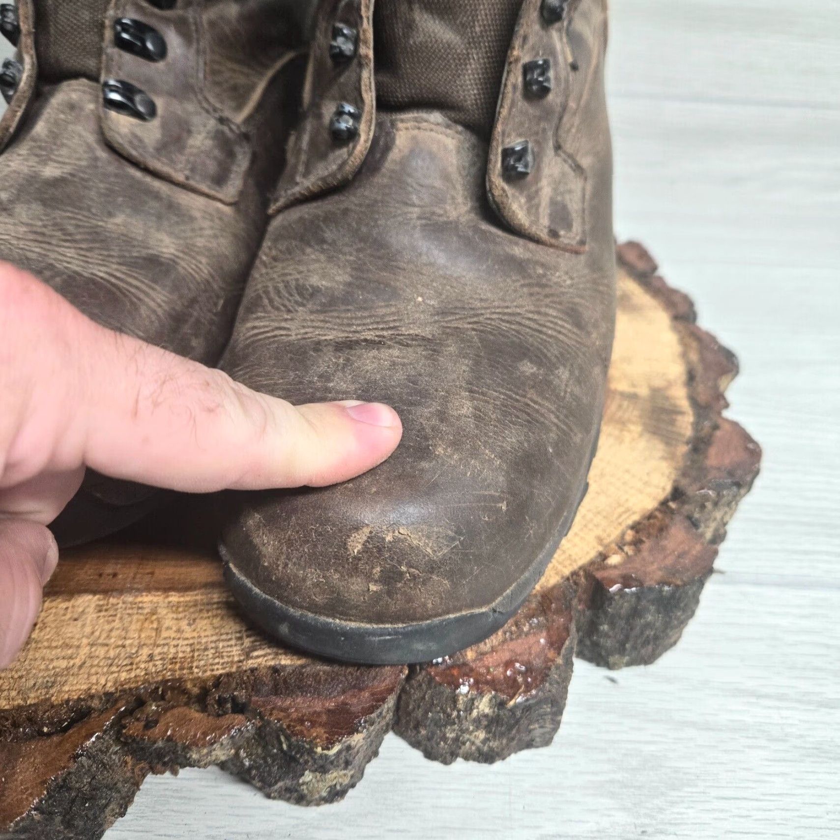 Vintage Field & Stream Boots Mens Brown Leather Waterproof Insulated Steel Toe Mid-Calf 11 US 12 UK Boots Hunting Hiking Trail Size US 12 / EU 45 - 4 Thumbnail